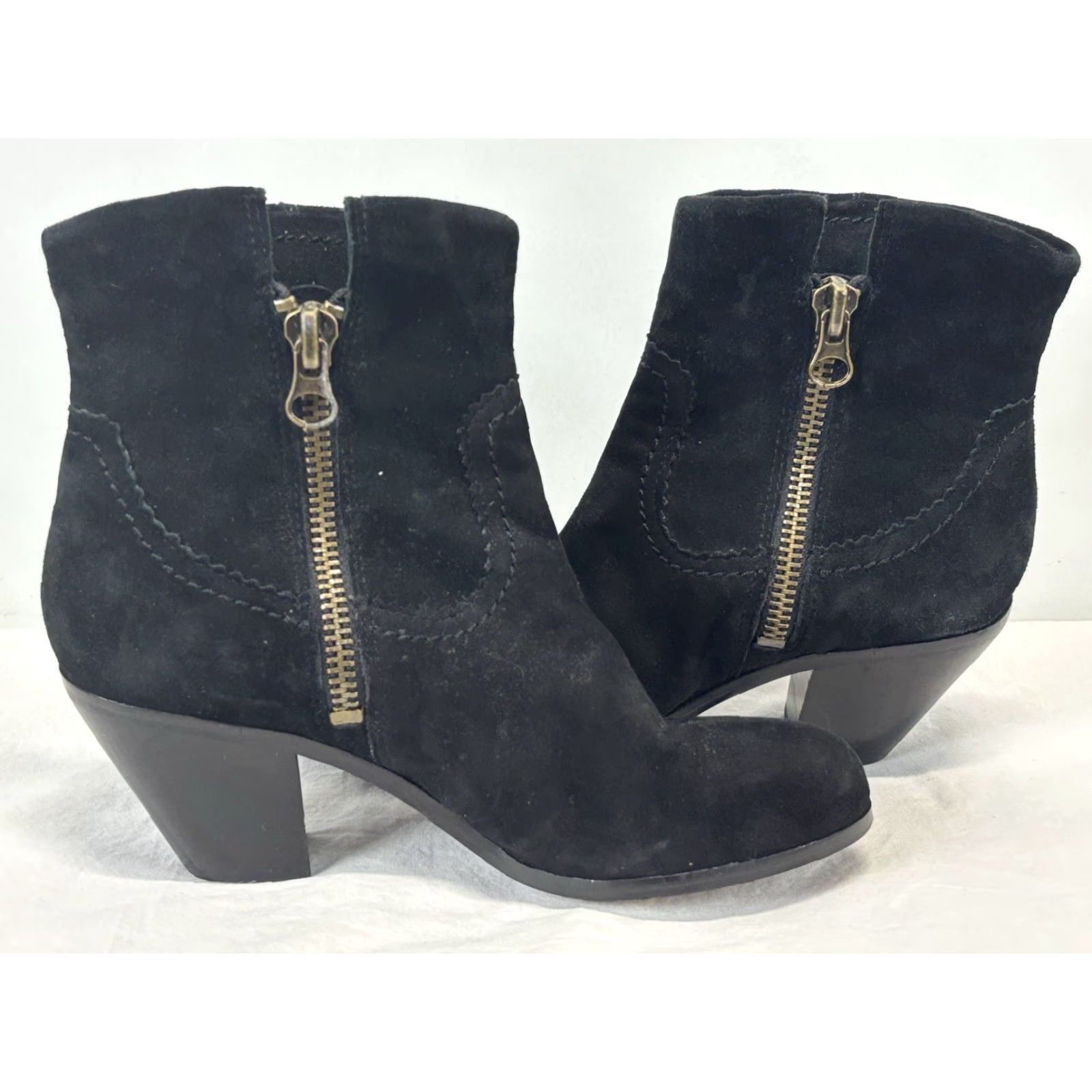 Sam Edelman SAM EDELMAN Louie Suede Boots Size 7 M Black Fringe Western Cowgirl Zip Womens Size US 7 / IT 37 - 5 Thumbnail