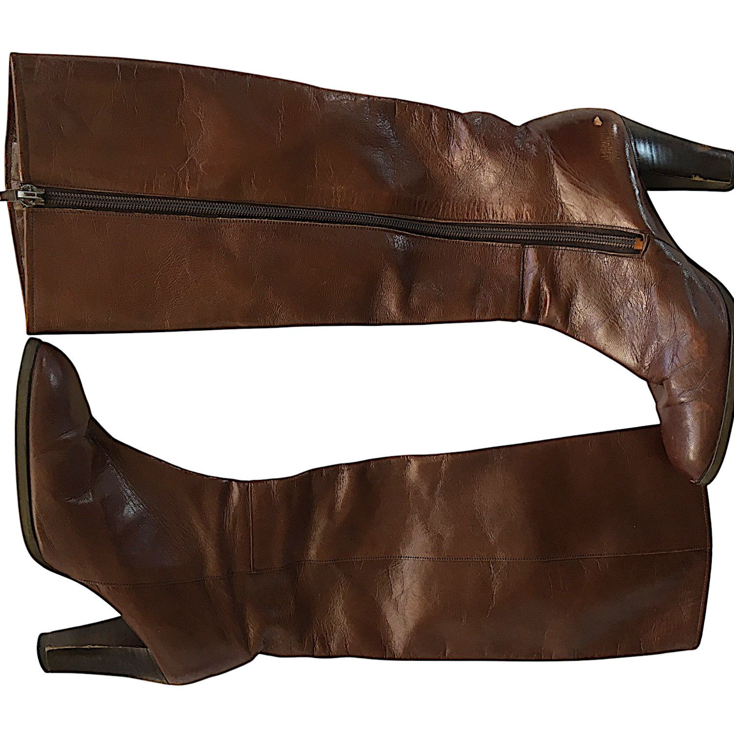 Vintage Brown Leather Cavalry Boots – Vintage 1970s Retro Size US 6 / IT 36 - 9 Thumbnail