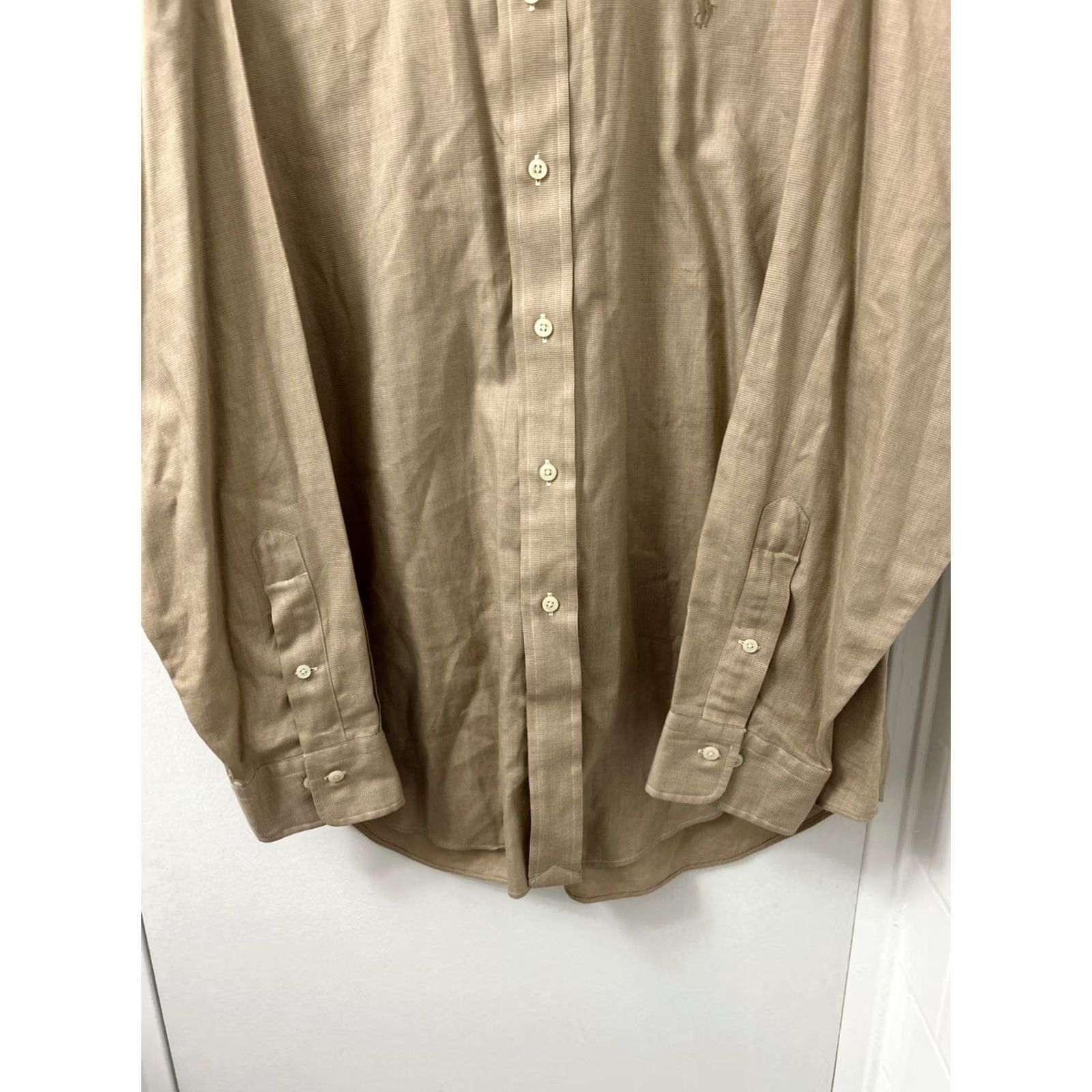 Polo Ralph Lauren VINTAGE Polo Ralph Lauren Dress Shirt Mens 17 34/35 Brown Long Sleeve Button Up Size US XL / EU 56 / 4 - 3 Thumbnail