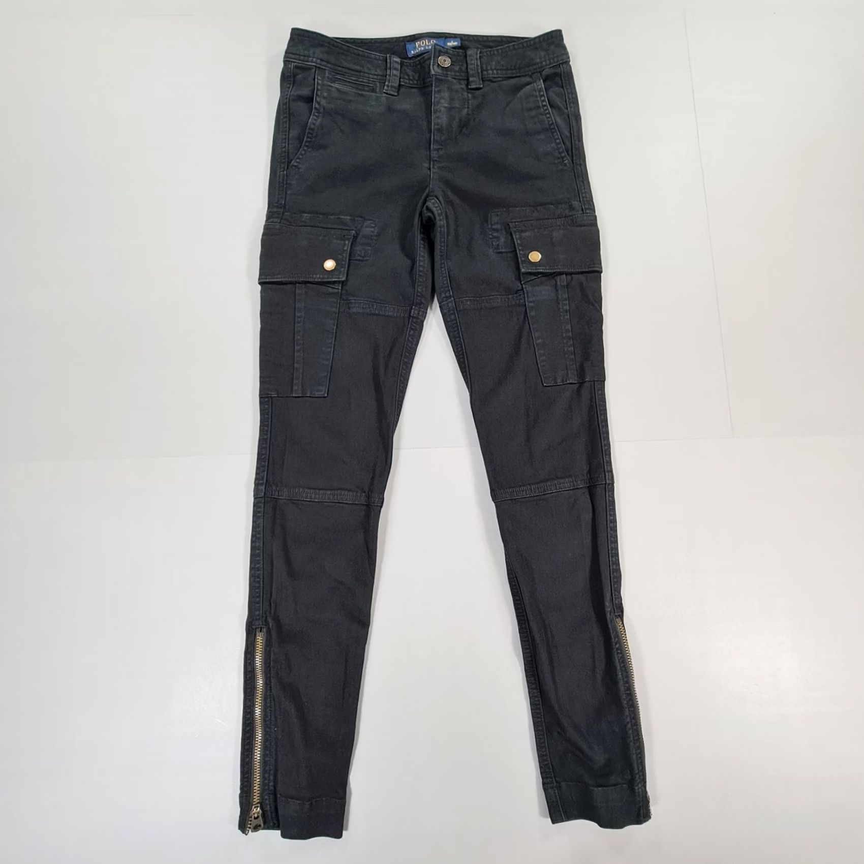 Polo Ralph Lauren Polo Ralph Lauren Womens Cargo Trousers Black 6 UK Cotton Pants Polyester Elastane Size 28" / US 6 / IT 42 - 2 Thumbnail
