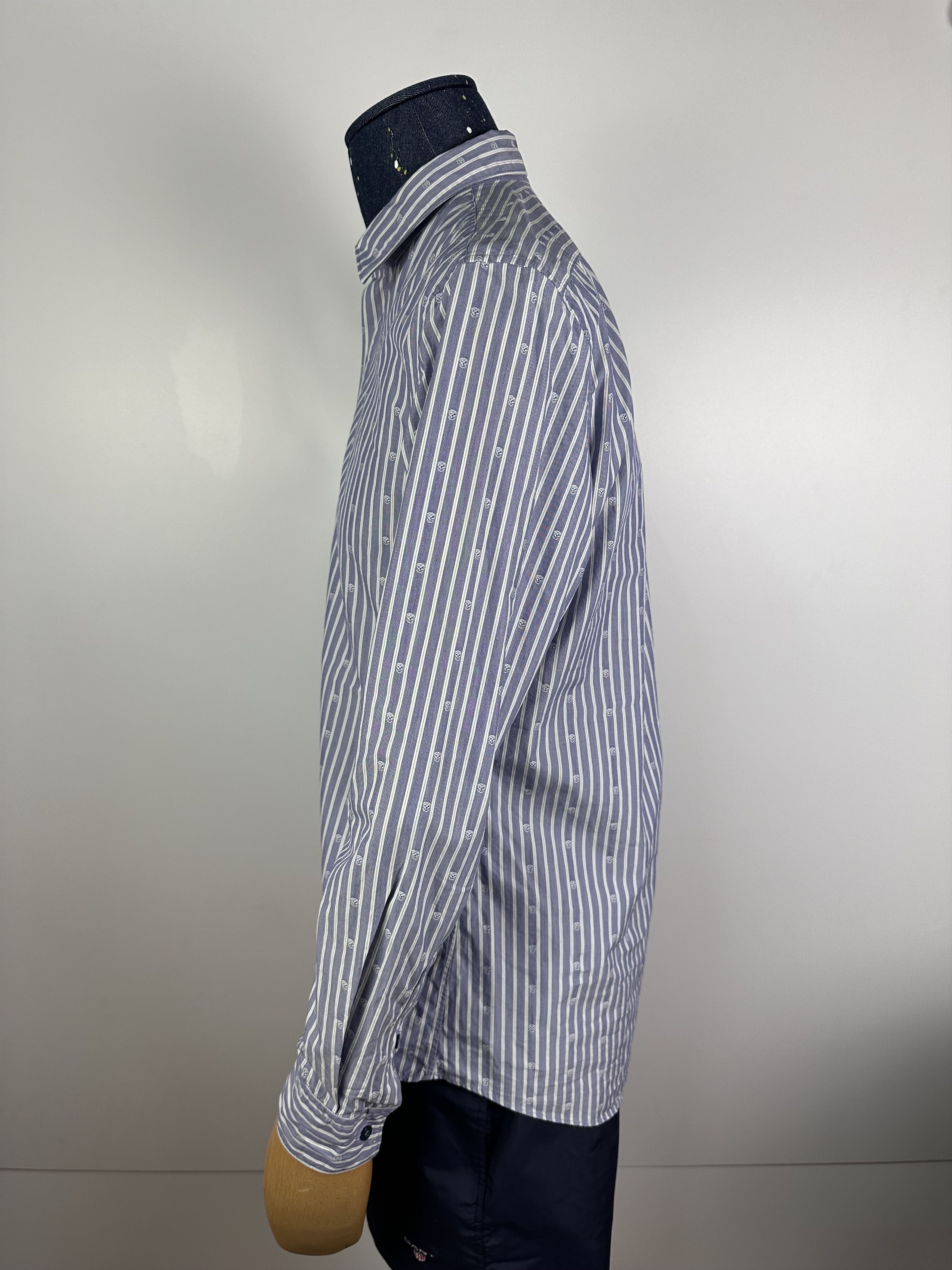 Alexander McQueen Alexander McQueen Skull Dress Shirt Long Sleeve Striped Size 48R - 6 Thumbnail