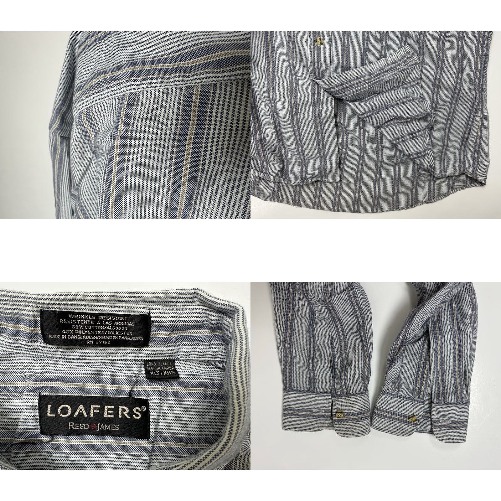 Vintage VINTAGE Reed St. James Oxford Shirt Men XLT TALL Navy Striped Wrinkle-Resistant Button Down Size US XL / EU 56 / 4 - 9 Thumbnail