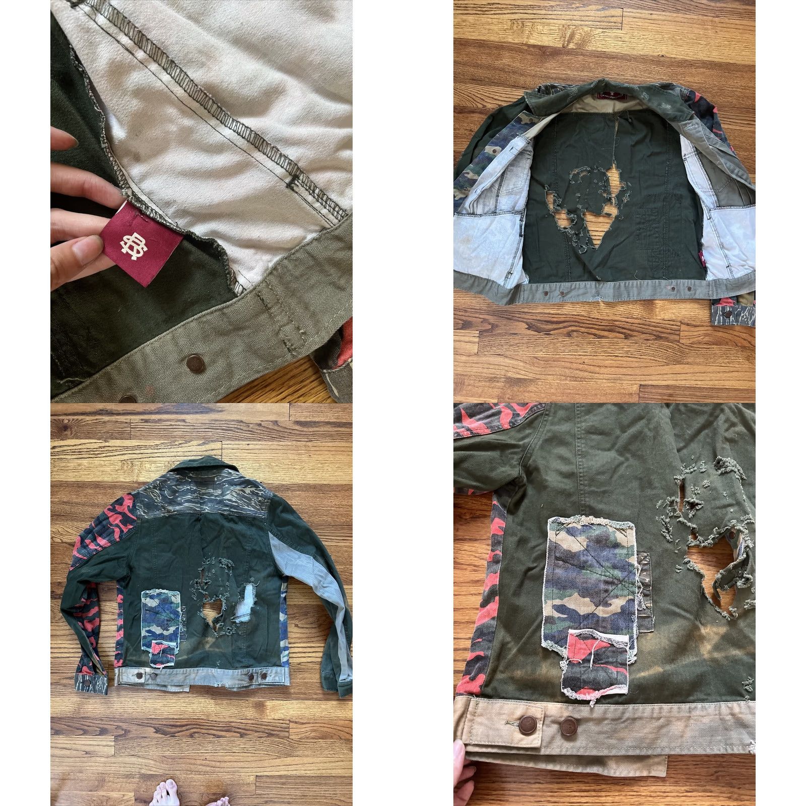 Denime VINTAGE Strivers Row Patchwork Denim Canvas Jacket Biker Streetwear Size S See Photos Mens Jacket Size US S / EU 44-46 / 1 - 8 Thumbnail