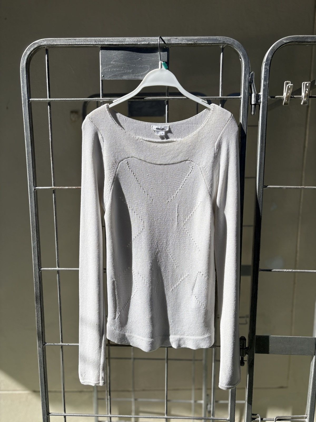 Helmut Lang Helmut Lang white knitted blouse Size S / US 4 / IT 40 - 1 Thumbnail