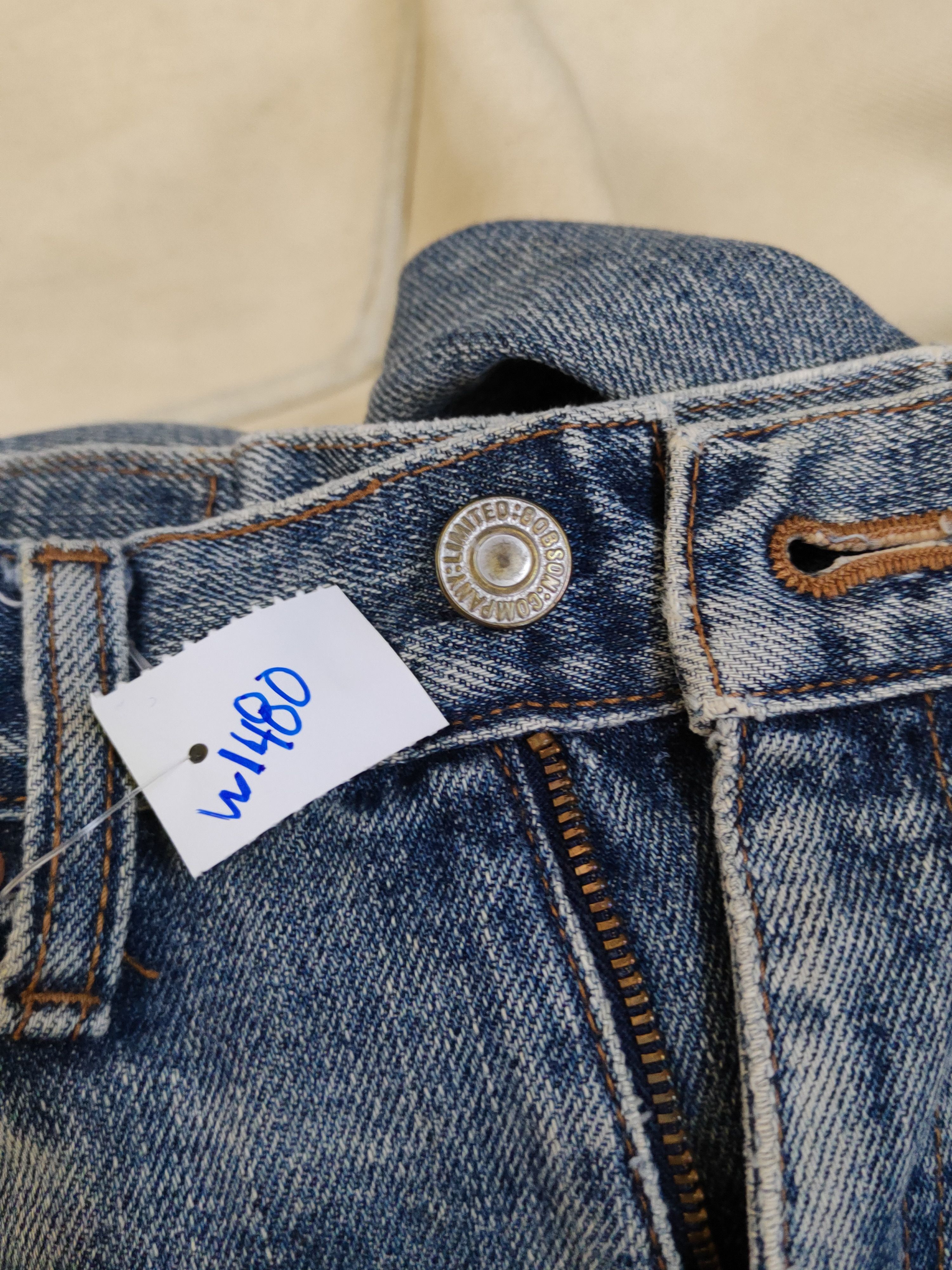 Vintage Bobson Blue Distressed Ripped vintage denim Jeans #W1480 Size US 31 - 17 Thumbnail