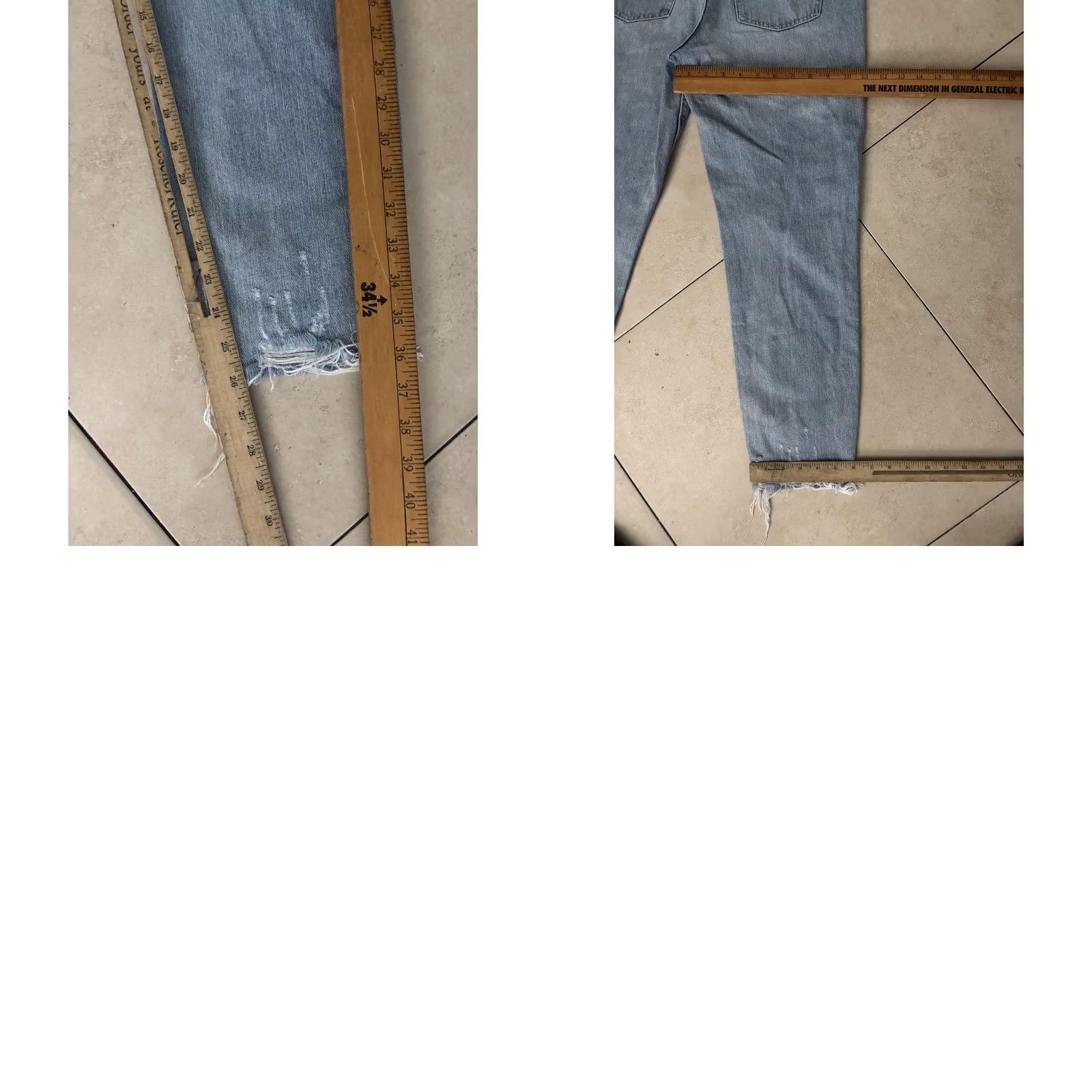 Vintage Free People We The Free Jeans Womens 27 Light Wash Distressed High Rise Cropped Size 27" / US 4 / IT 40 - 8 Thumbnail