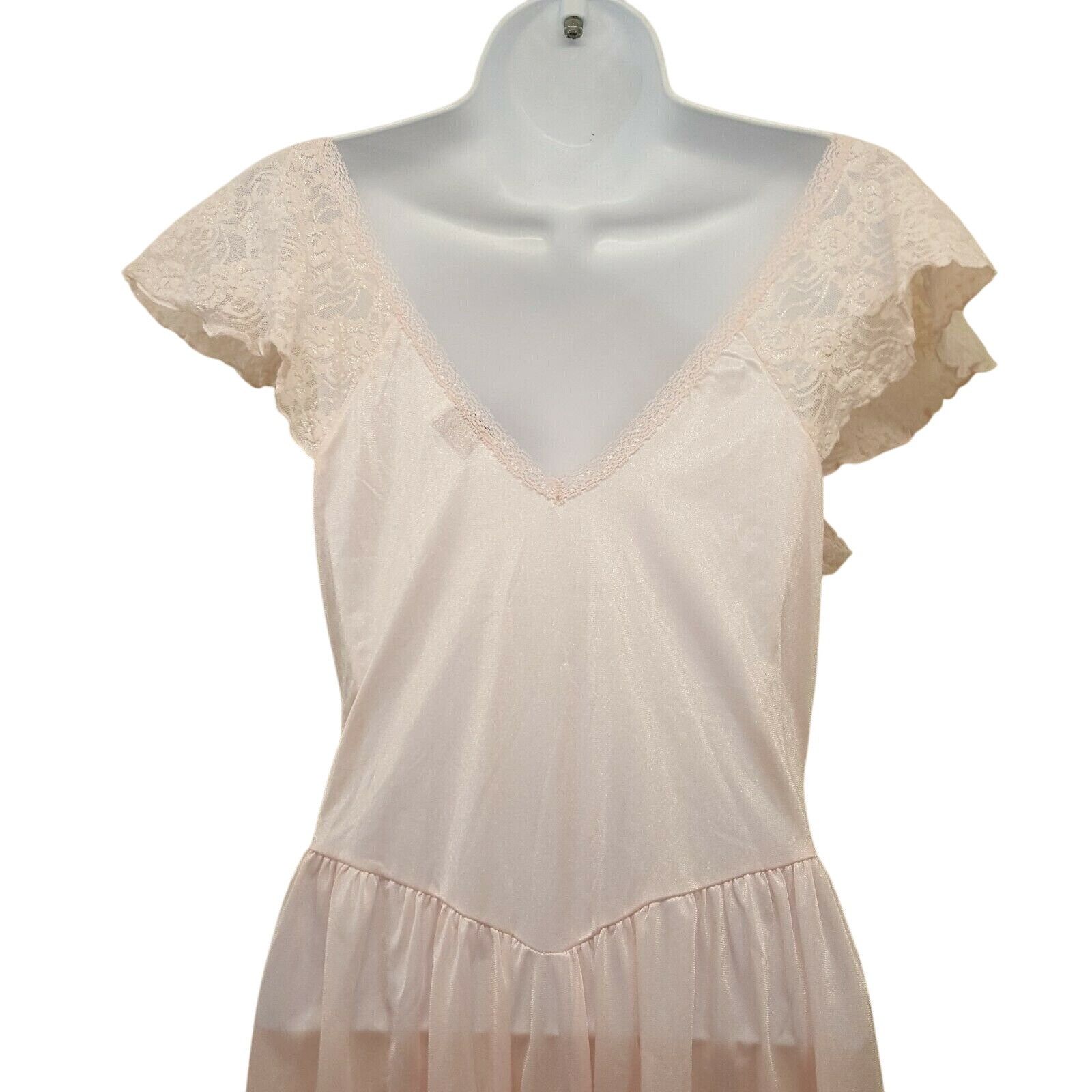Other Cliche S Nightgown Lingerie USA Vintage Lace Sheer V Neck Ca Size ONE SIZE - 6 Thumbnail