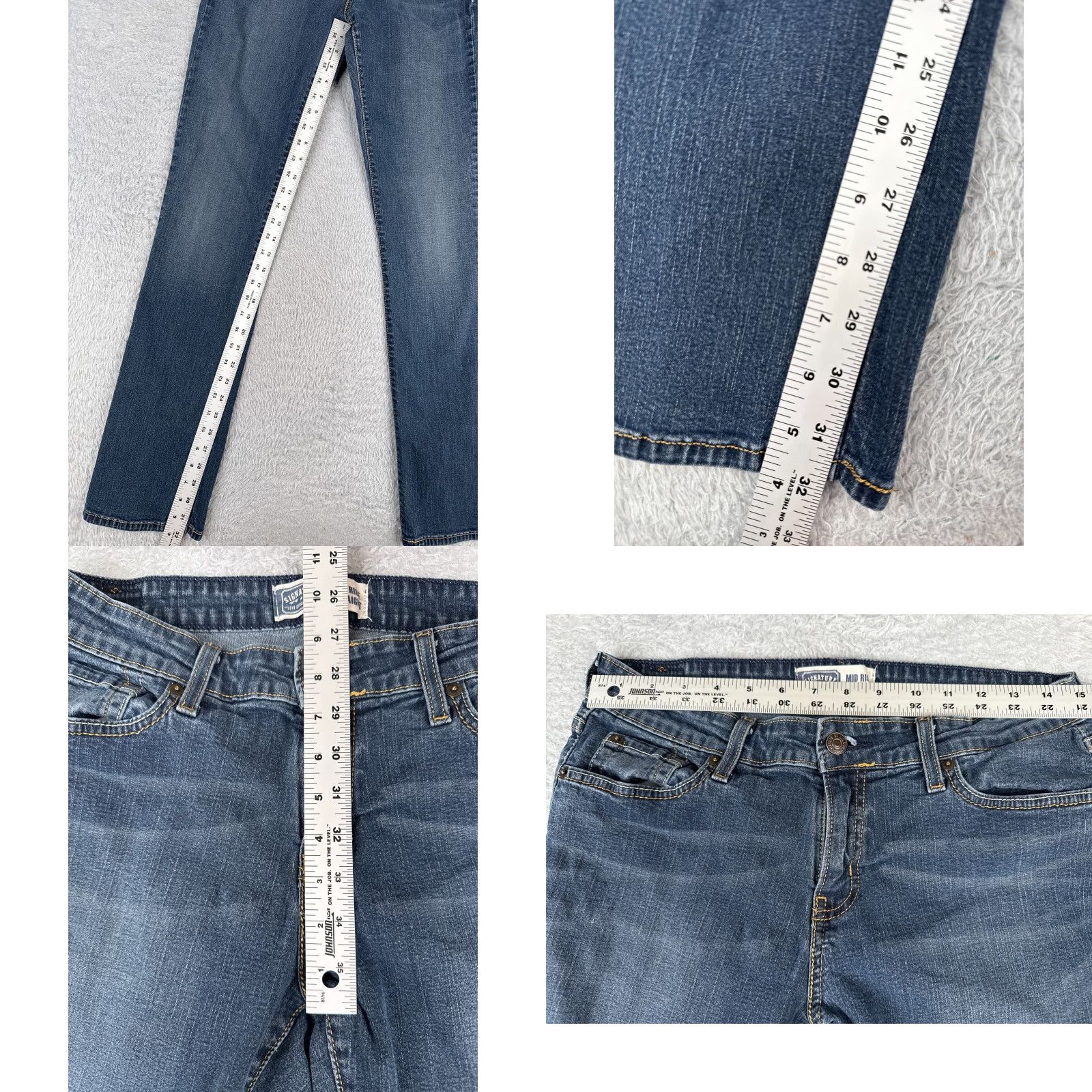Levi's Levis Jeans Womens 14 Blue Denim Mid Rise Straight Leg Cotton Blend 30x33 Size 36" / US 14 / IT 50 - 8 Thumbnail