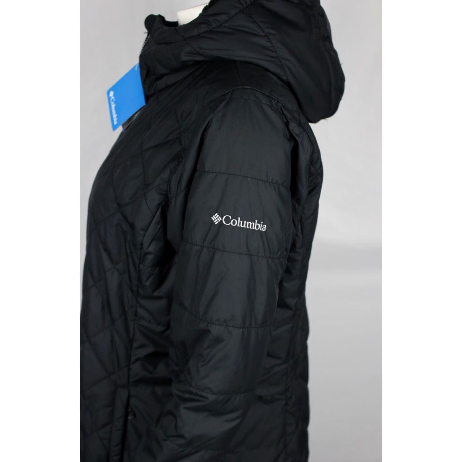 Vintage Columbia Women's Quilted Mid Jacket Hooded L Large Black Lined XL3396 Size L / US 10 / IT 46 - 3 Thumbnail