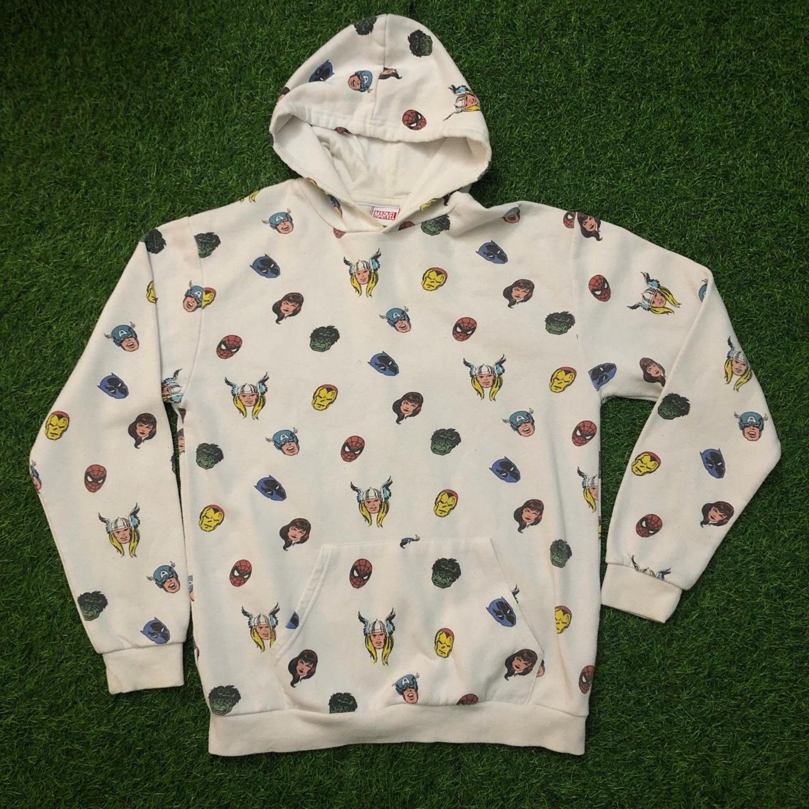 Marvel Comics White Marvel Hoodie - Faces Pattern Size US M / EU 48-50 / 2 - 1 Thumbnail