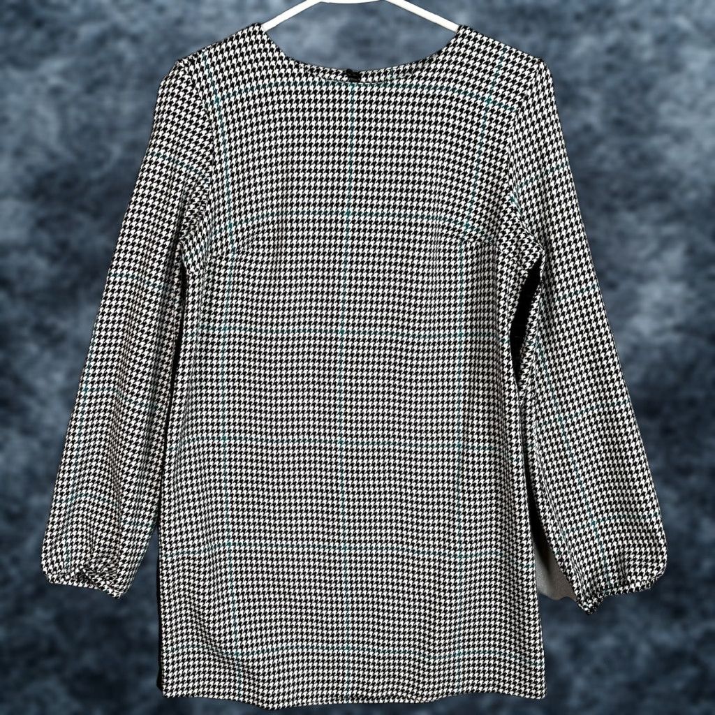 Zara Zara Trafuluc Long Sleeve Houndstooth Print Oversized Shift Dress Size Small Size XS / US 0-2 / IT 36-38 - 1 Thumbnail