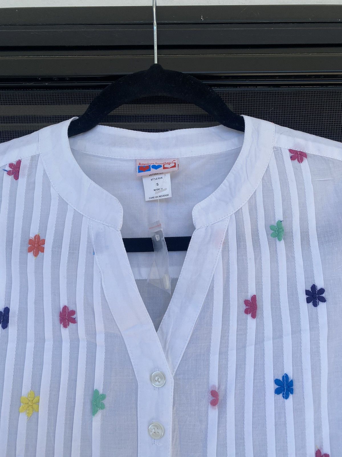Other NWOT American Sweatshirt tunic blouse,, embroiderd eyelets Size S / US 4 / IT 40 - 10 Thumbnail