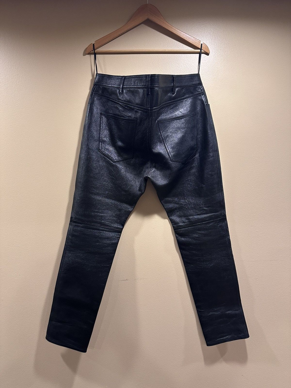 Celine Celine x Hedi Slimane Black Lambskin Leather Pants Size US 34 / EU 50 - 13 Thumbnail