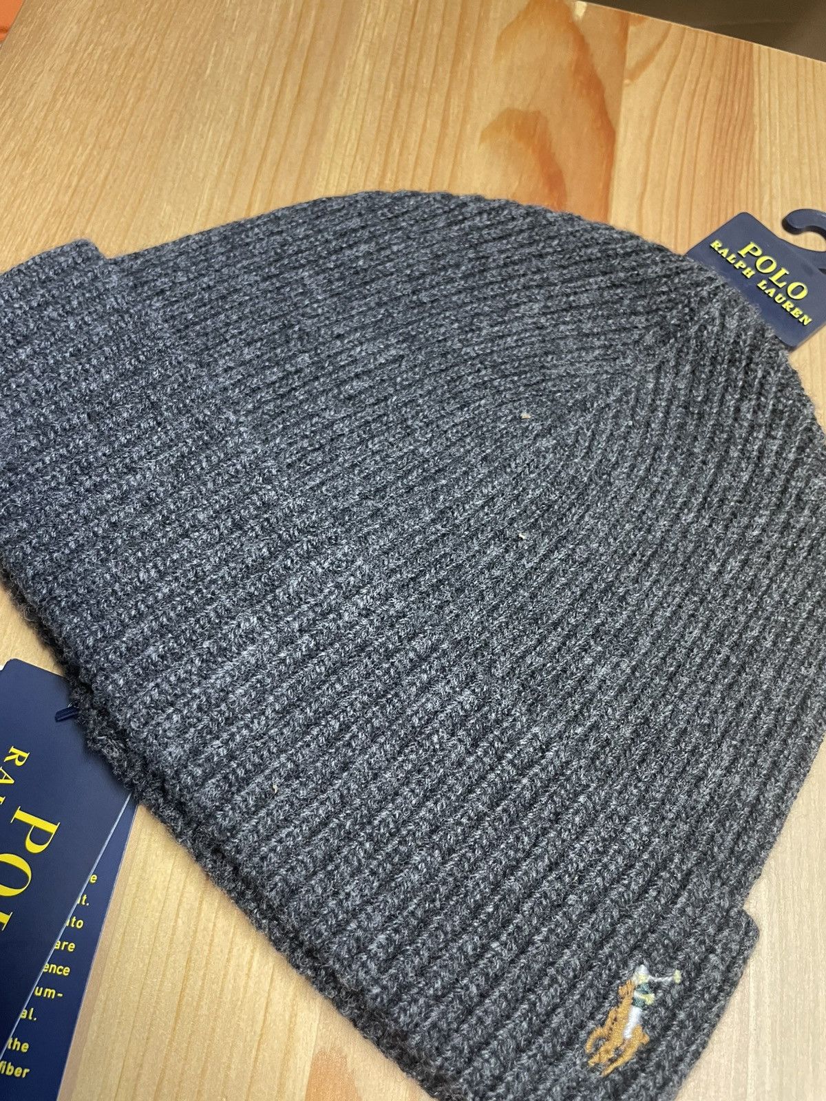 Polo Ralph Lauren Polo Ralph Lauren Beanie Dark Grey Hat RL Knit Wool NWT Size ONE SIZE - 4 Thumbnail