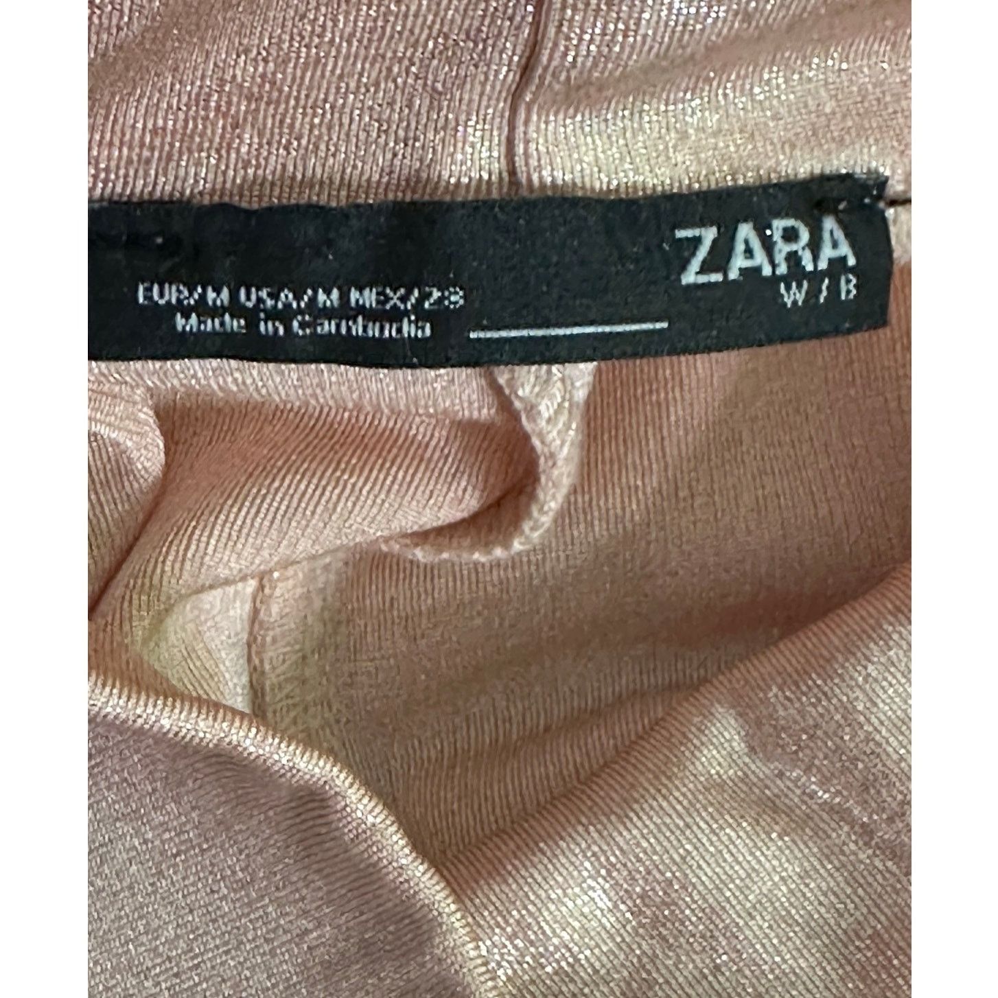 Zara Zara metallic pink long sleeves bodysuit size Medium Size M / US 6-8 / IT 42-44 - 3 Thumbnail