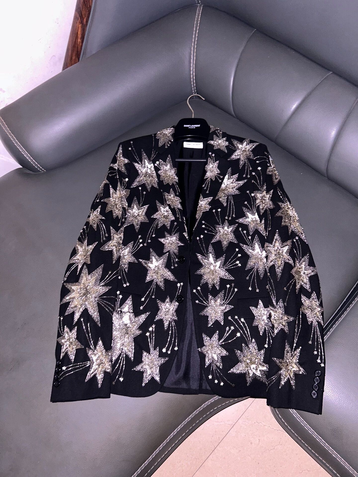 Saint Laurent Paris saint laurent black star embellished blazer Size US M / EU 48-50 / 2 - 1 Thumbnail