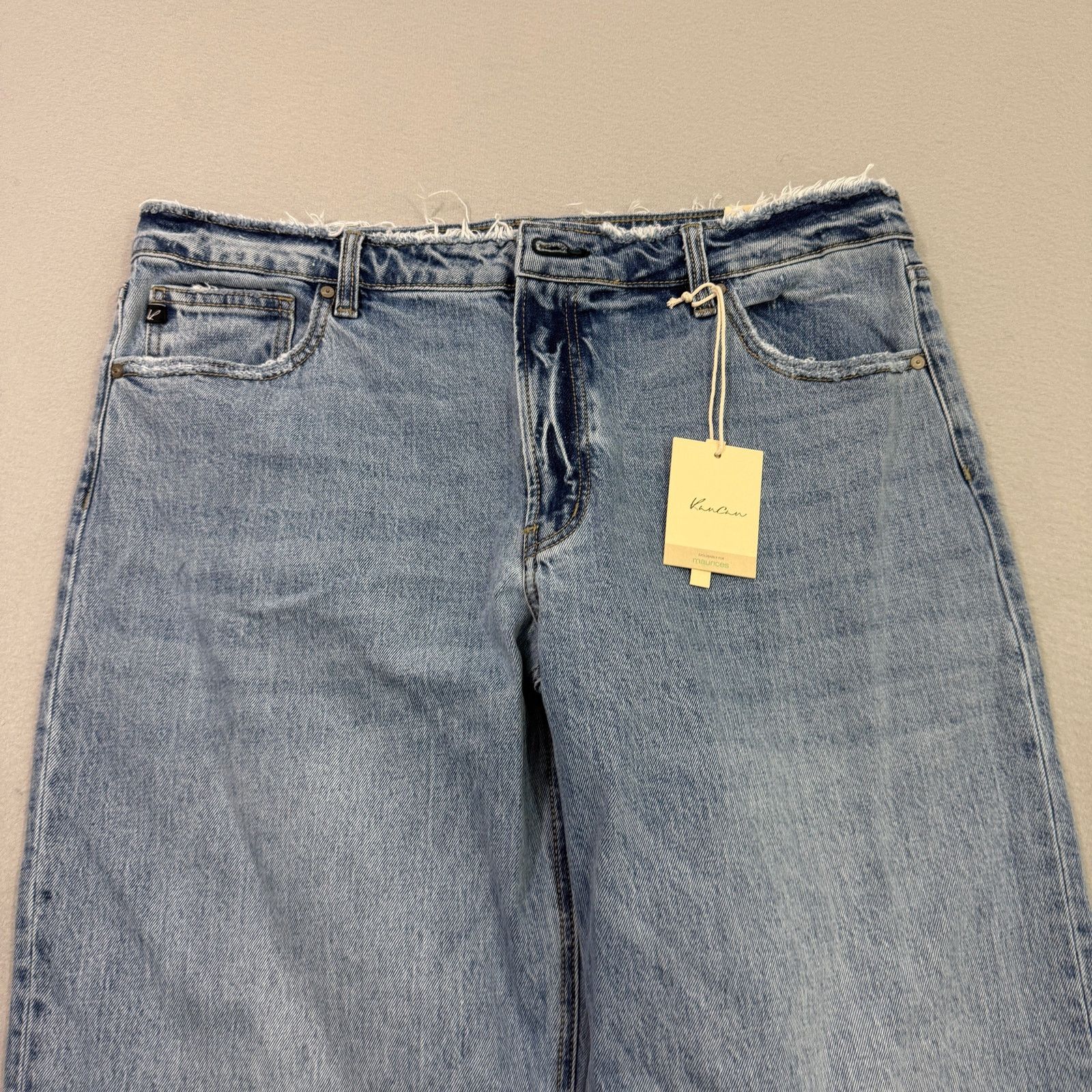 Vintage KanCan High Rise Wide Leg Cuffed Jeans womens 32x29 Blue NEW Size 32" / US 10 / IT 46 - 2 Thumbnail