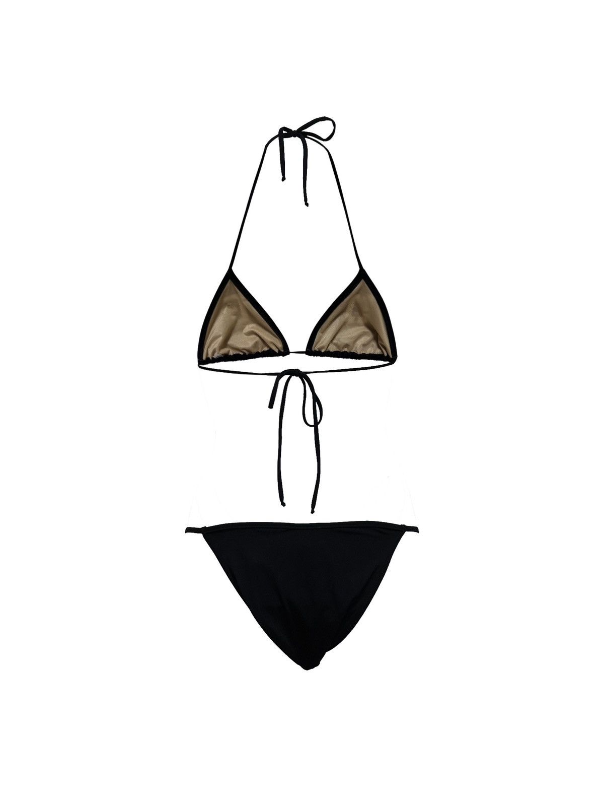 Dolce & Gabbana DOLCE&GABBANA Mesh DG Logo Triangle String Bikini Size S / US 4 / IT 40 - 2 Thumbnail