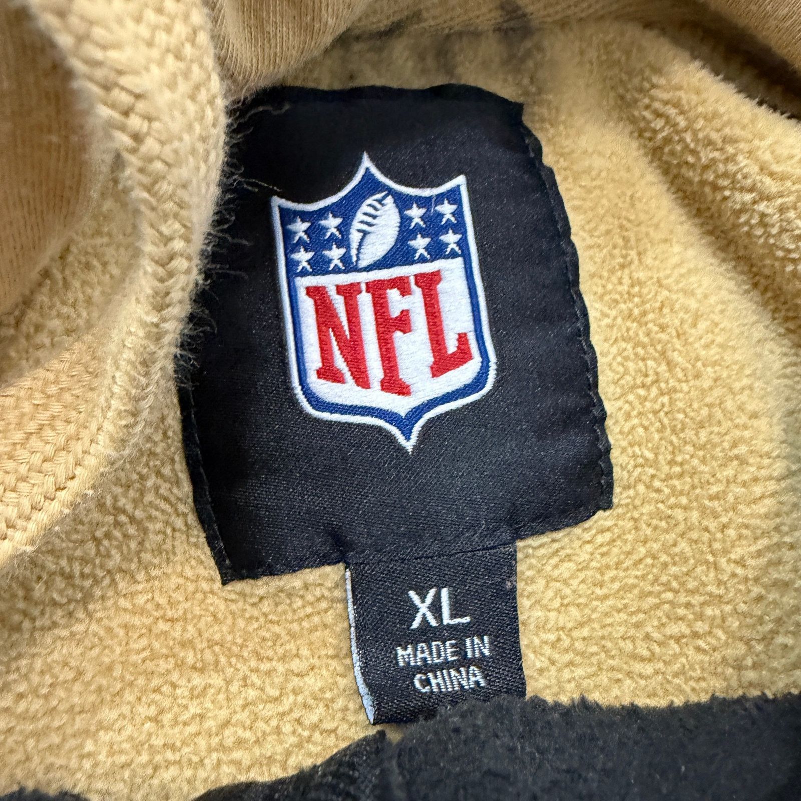 NFL New Orleans Fleece Full Zip Hoodie Extra Large Black Gold Size US XL / EU 56 / 4 - 4 Thumbnail