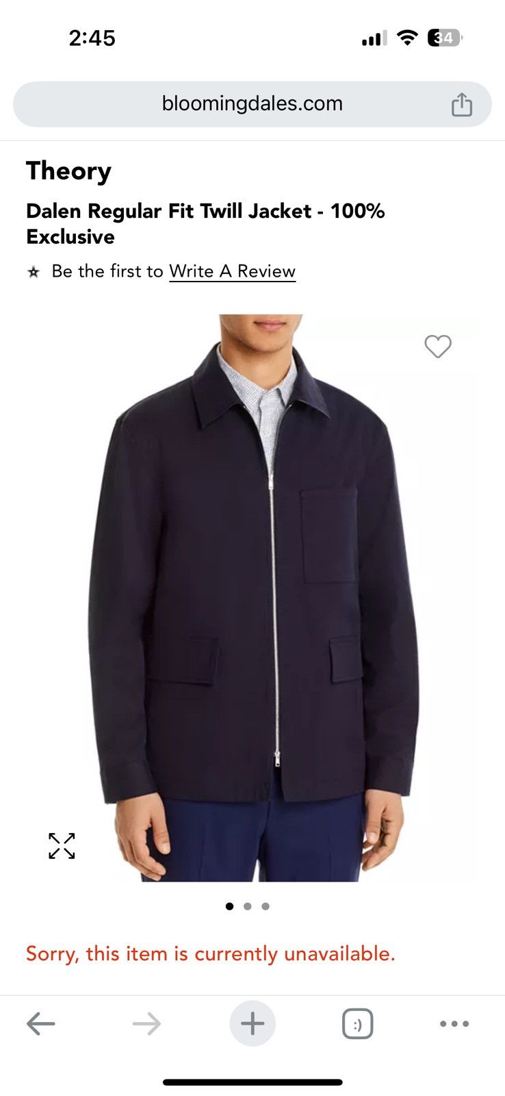 Theory MSRP $500 Theory Navy Lampo Double Zipper Cropped Jacket Size US M / EU 48-50 / 2 - 5 Thumbnail