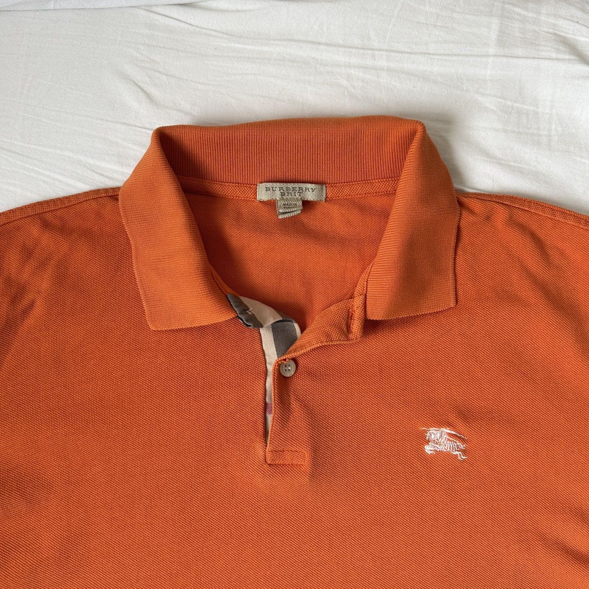 Burberry CRAZY 🦊 Burberry Brit polo t-shirt orange nova check Size US S / EU 44-46 / 1 - 3 Thumbnail