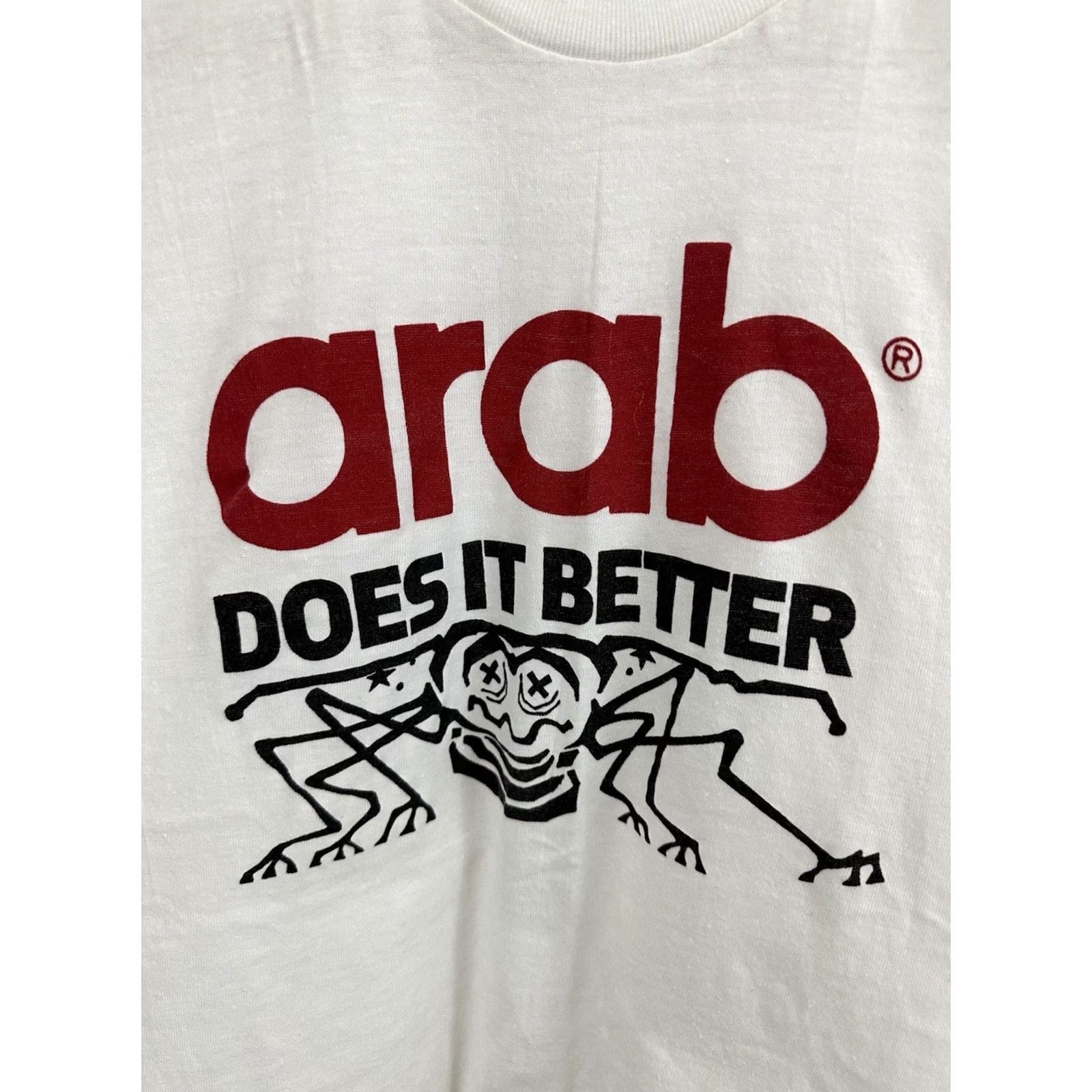 Vintage VINTAGE 80s Arab Does It Better Funny Novelty Pest Company Promo 50/50 T-Shirt L White Mens Size US L / EU 52-54 / 3 - 2 Thumbnail