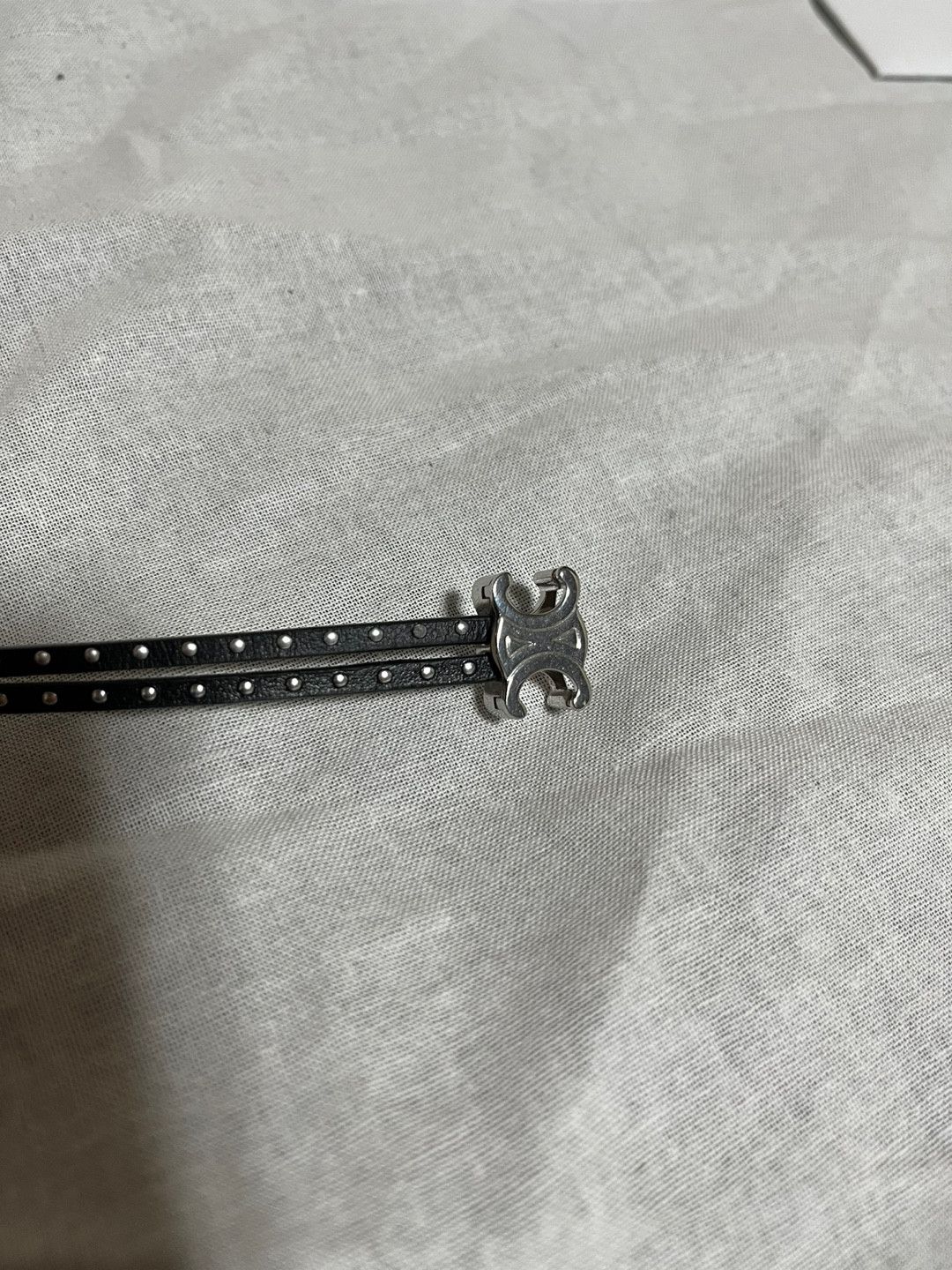 Celine CELINE Triomphe Stud Bracelet / Black Size ONE SIZE - 3 Thumbnail