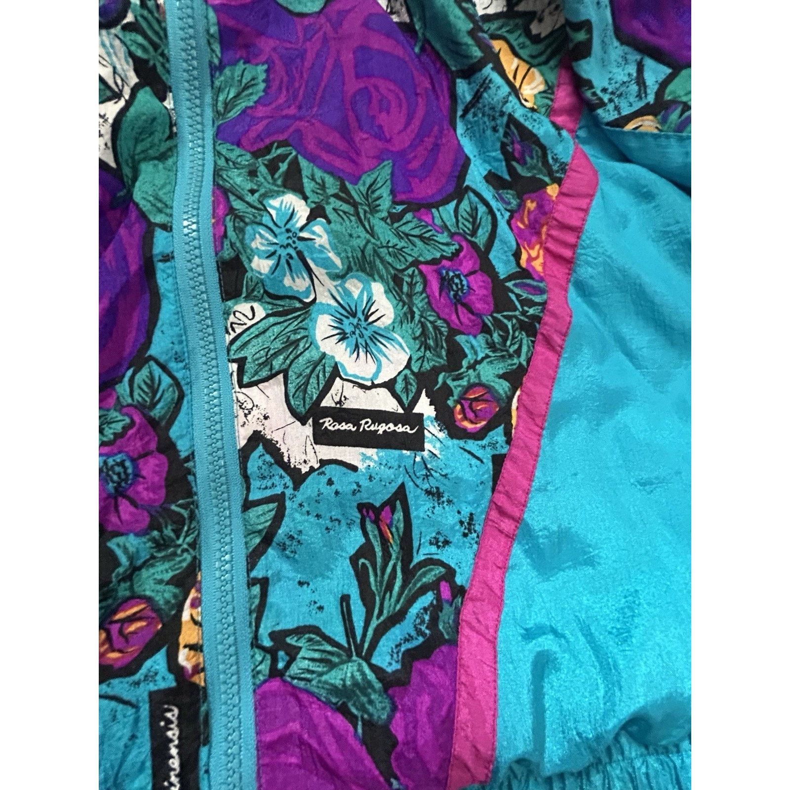 Other 1980s Women’s Jogger Tracksuit 2pc Sz Lg Teal Floral Size 30" / US 8 / IT 44 - 3 Thumbnail