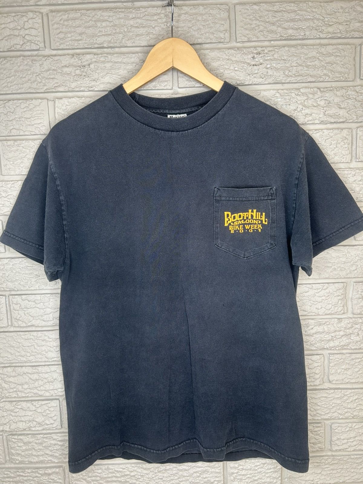 Vintage Vintage Boot Hill Saloon Bike Week 2001 Faded Pocket T Shirt Size US M / EU 48-50 / 2 - 10 Thumbnail