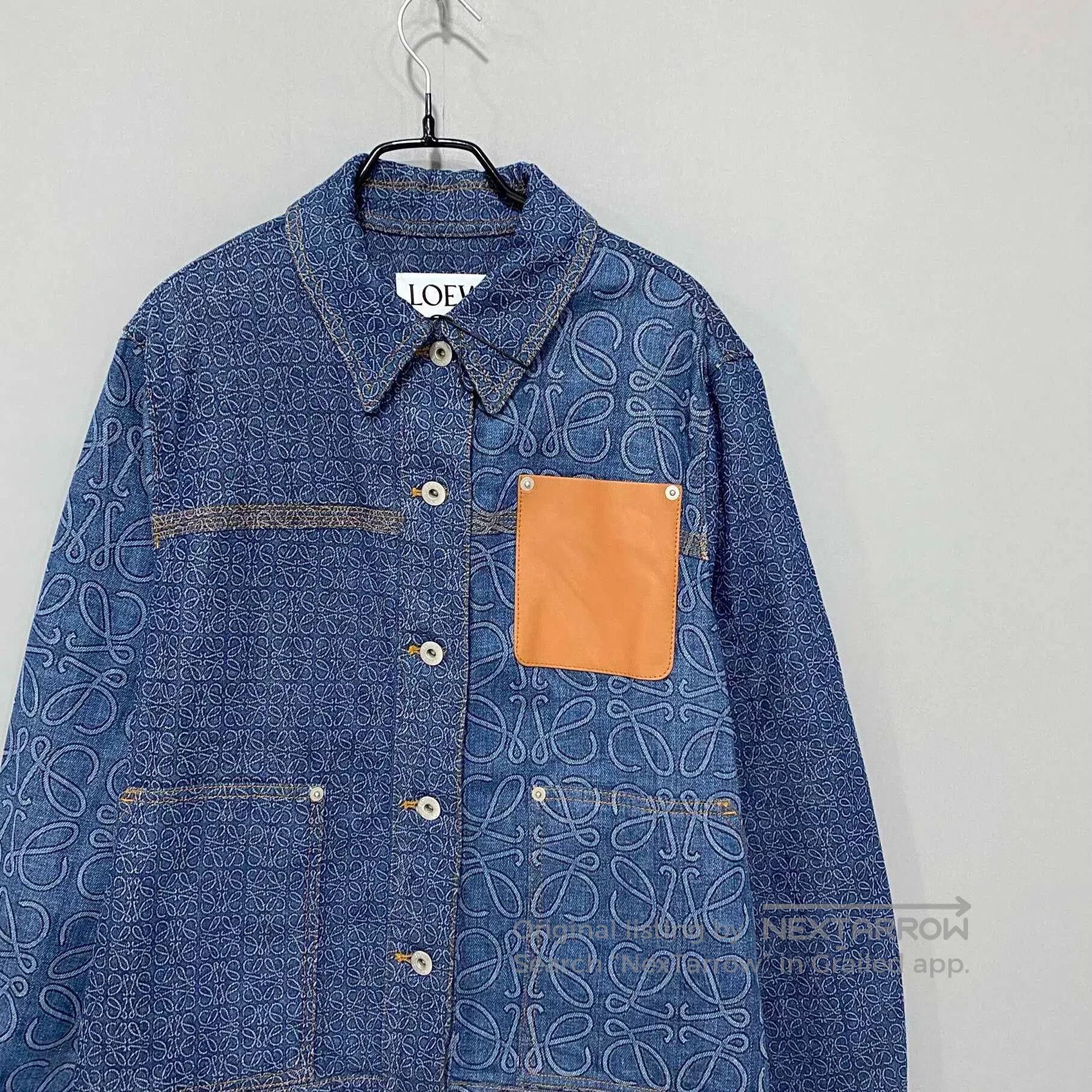 Loewe patterned denim jacket with logo detail. Size US S / EU 44-46 / 1 - 2 Thumbnail
