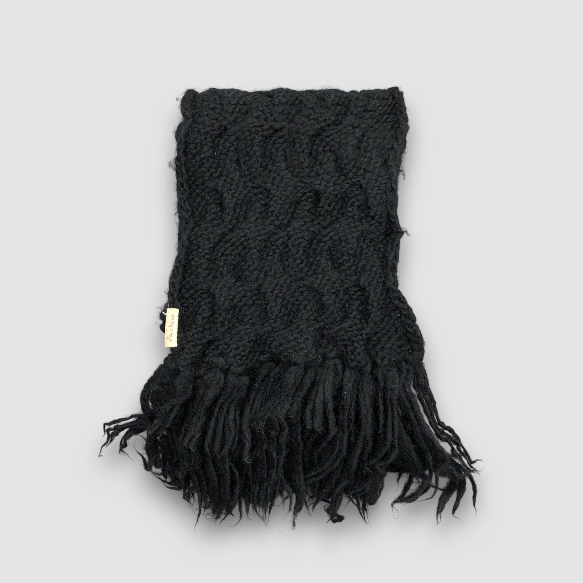 Japanese Brand Vintage Japanese Cringe Scarf Muffler Crochet Wool Scarves Size ONE SIZE - 2 Thumbnail