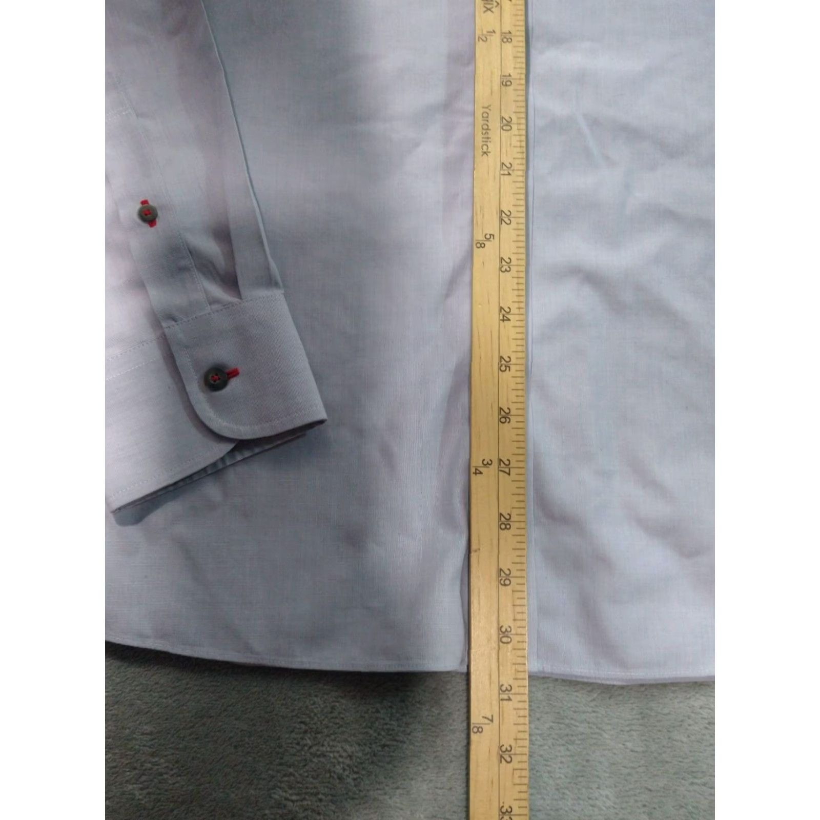 UNTUCKit UNTUCKit Shirt Mens 2XL Gray Relaxed Long Sleeve Button Up Wrinkle Resistant Cotton Solid Classic Button-Up Mens Size US XXL / EU 58 / 5 - 4 Thumbnail