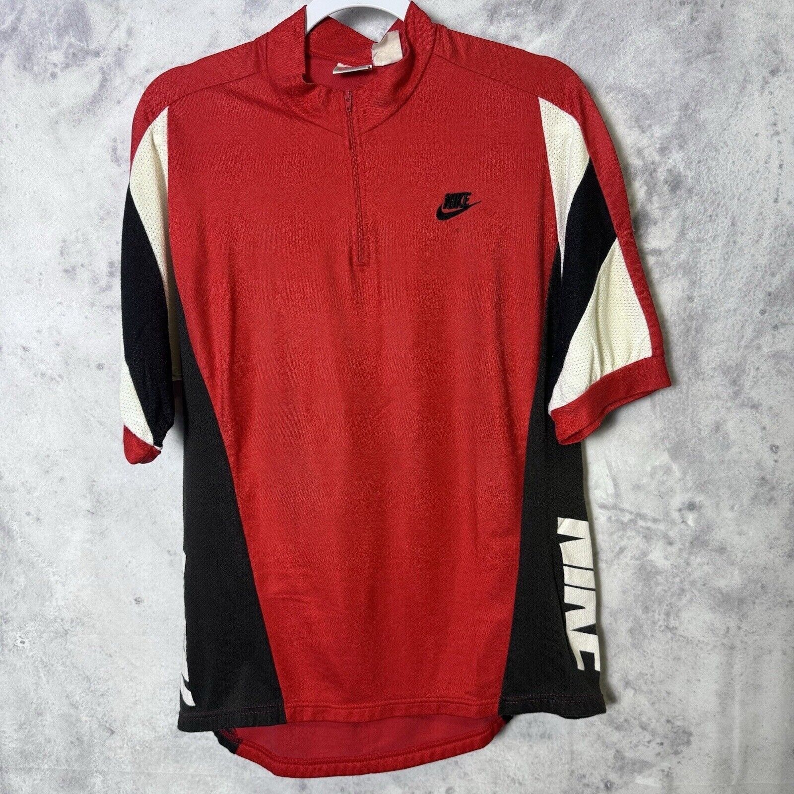 Nike × Vintage Vintage Nike Bicycle Jersey Shirt Mens Large Red 1/2 Zip Pol Size US L / EU 52-54 / 3 - 1 Thumbnail