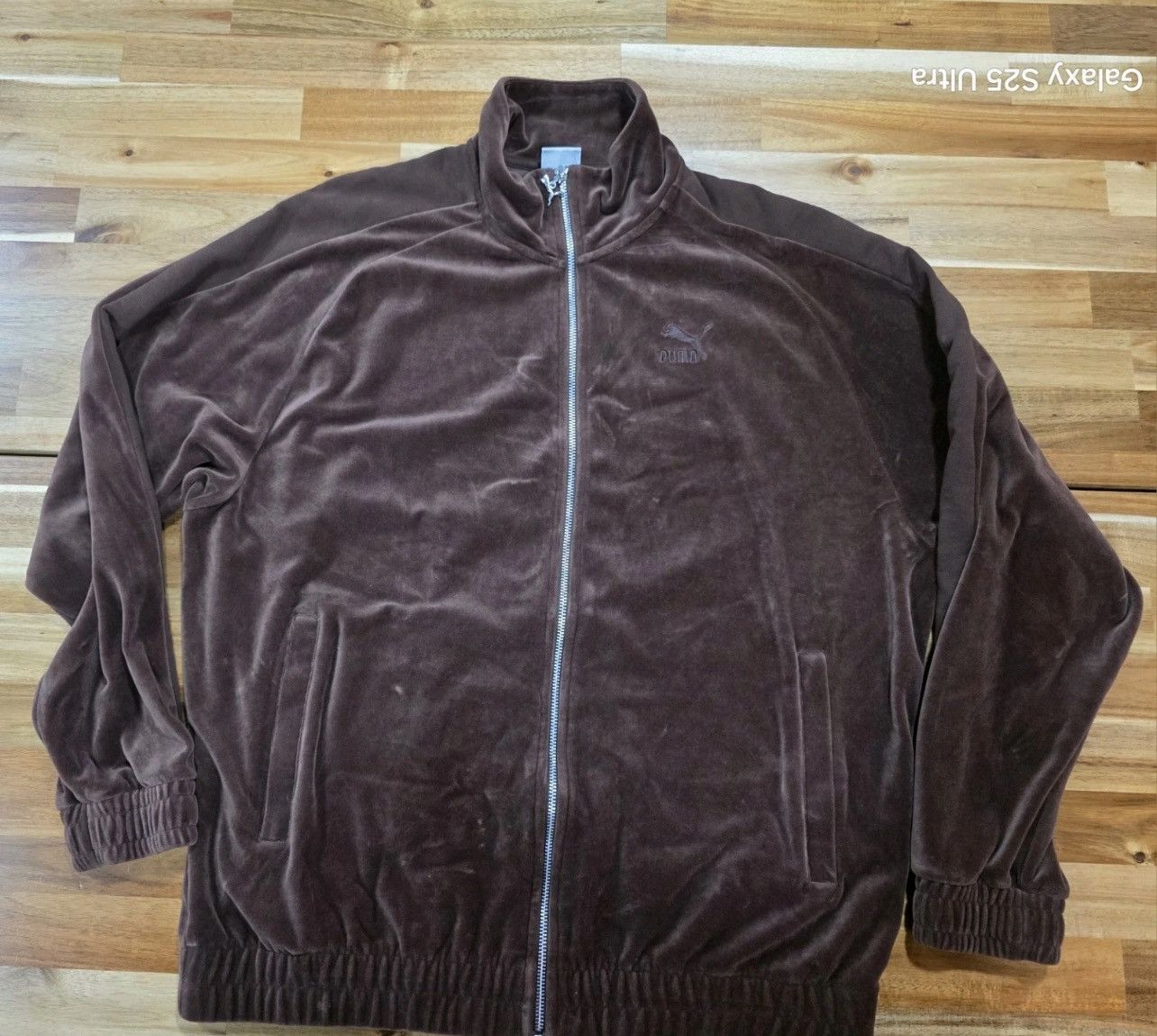 Puma × Vintage Puma T7 Velour Oversized Tracksuit Set Medium Brown Size US 32 / EU 48 - 2 Thumbnail