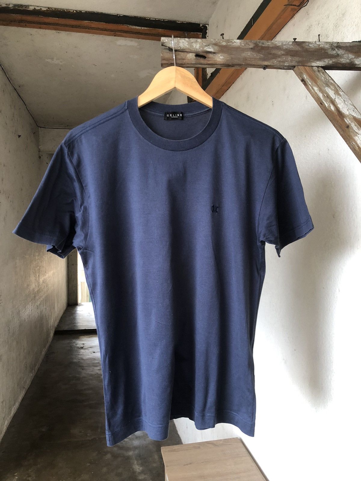 Celine Vintage 90s Celine Small Embroidery Logo Tshirt Size US M / EU 48-50 / 2 - 3 Thumbnail