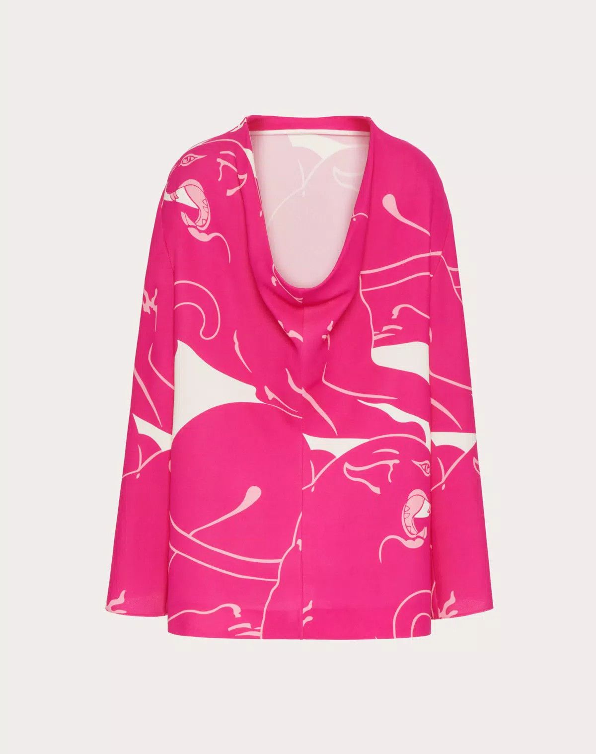 Valentino o1s1wg110625 Cady Panther Top in Pink Size M / US 6-8 / IT 42-44 - 2 Thumbnail