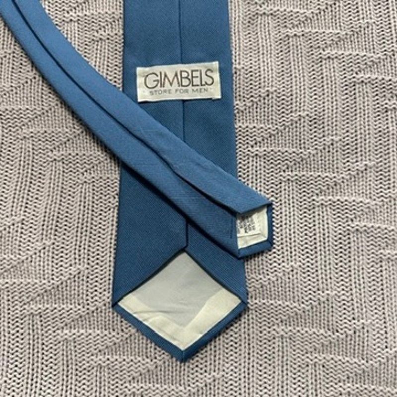 Vintage Vintage Gimbels solid blue tie Size ONE SIZE - 3 Thumbnail