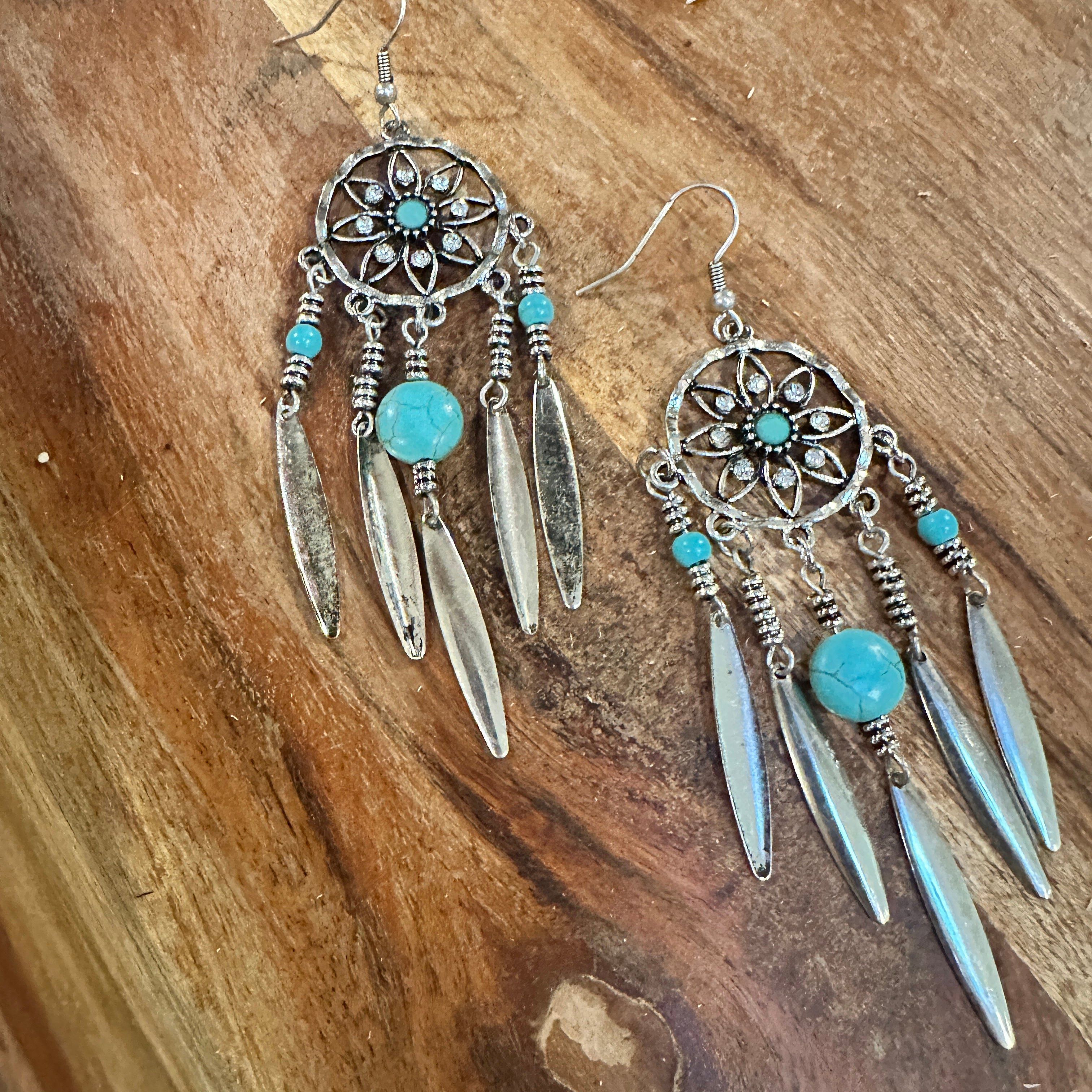 Other Bohemian Hippie Chic Dream Catcher Feather Drop Earrings | G Size ONE SIZE - 6 Thumbnail