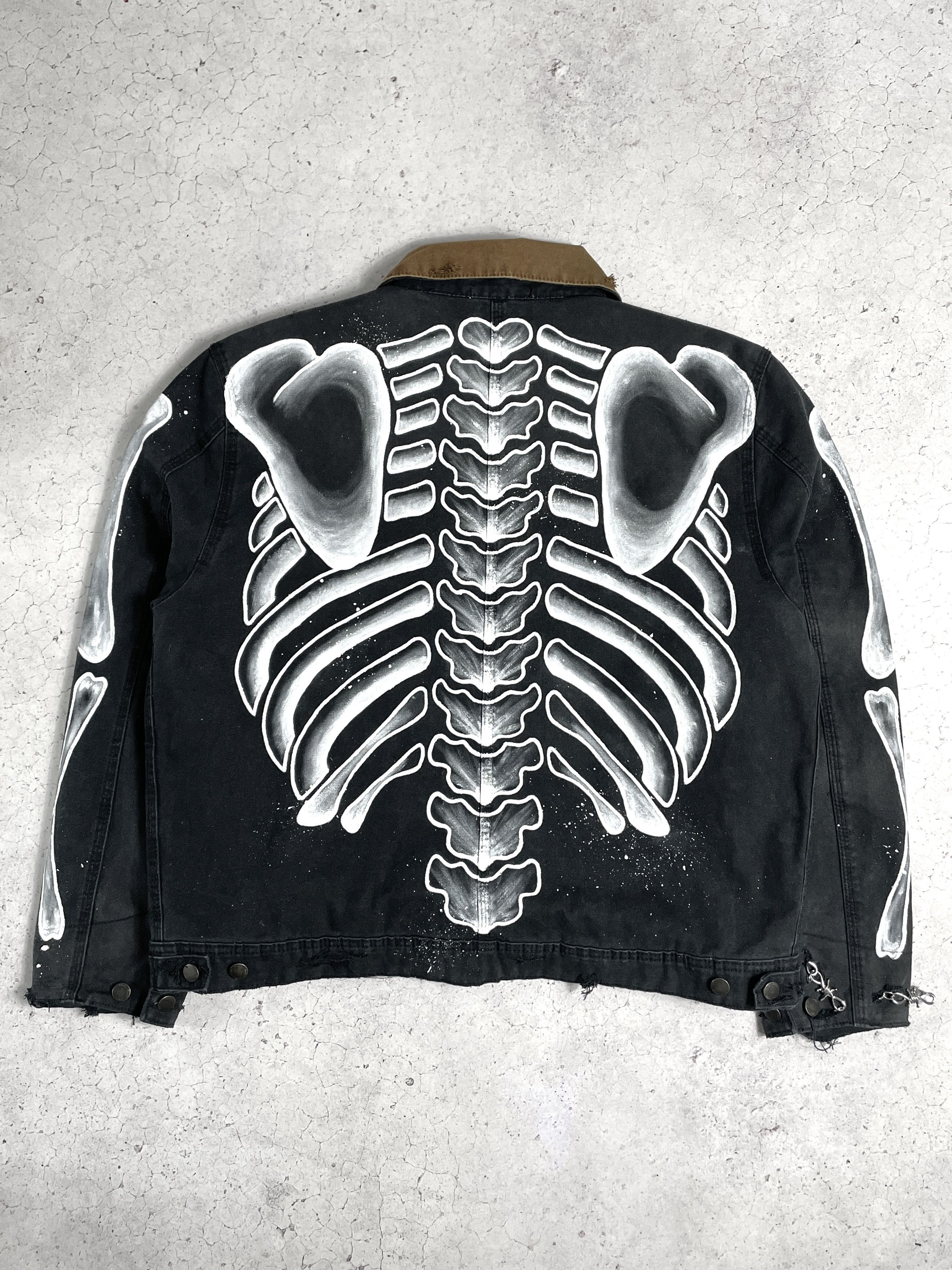 Other SKELETON 1OF1 HEAVY HAND PAINTED Y2K ROCK PUNK GOTHIC Size US XL / EU 56 / 4 - 2 Thumbnail