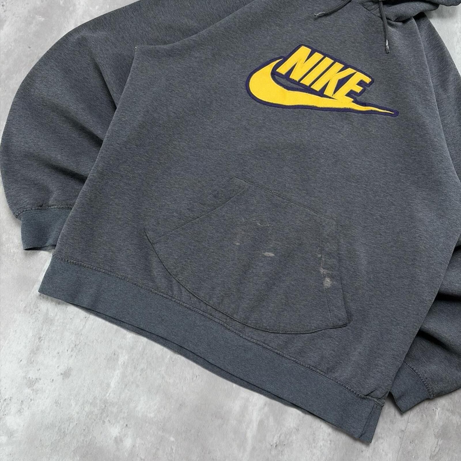 Nike Y2K Grey Nike Grunge Baggy Skater Distressed Hoodie Size US XL / EU 56 / 4 - 4 Thumbnail