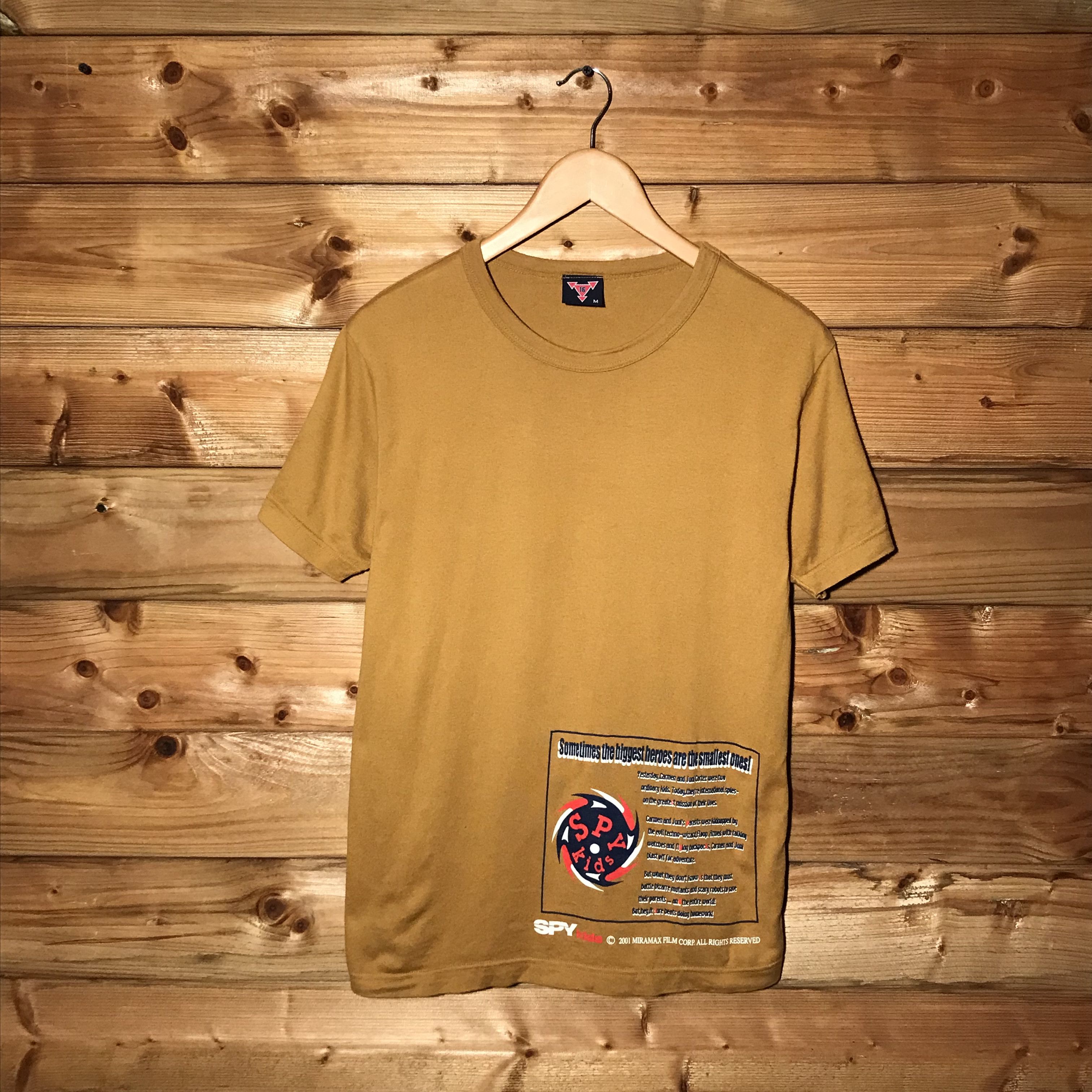 image of 2001 Spy Kids Mars 16 Original Miramax Movie Promo T Shirt in Yellow (Size Medium)