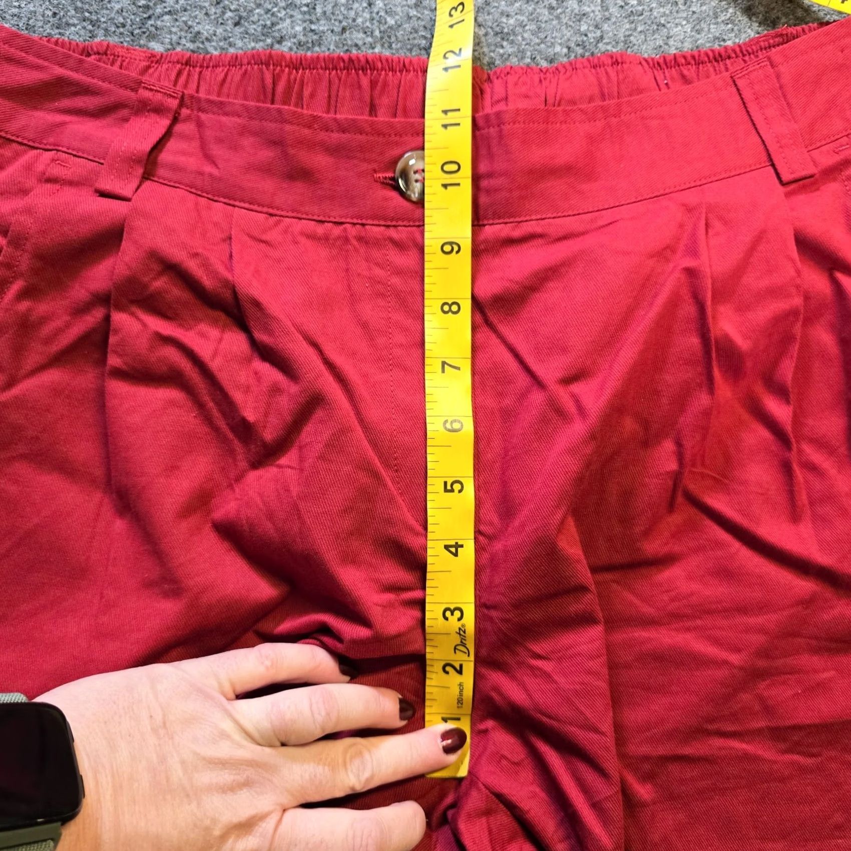 Vintage Halara Pants Women Large Red Mid Rise Casual Cotton Joggers Pockets Crop Tapered Inseam 25in Twist: High Rise? (adjusted by data) Size 36" / US 14 / IT 50 - 7 Thumbnail