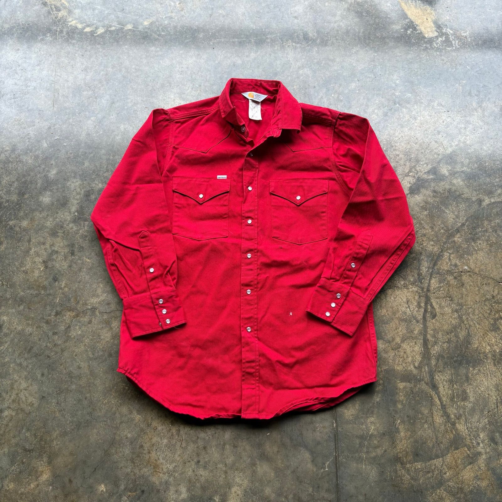 Very Rare Vintage 80s Carhartt Pearl Snap Western Shirt