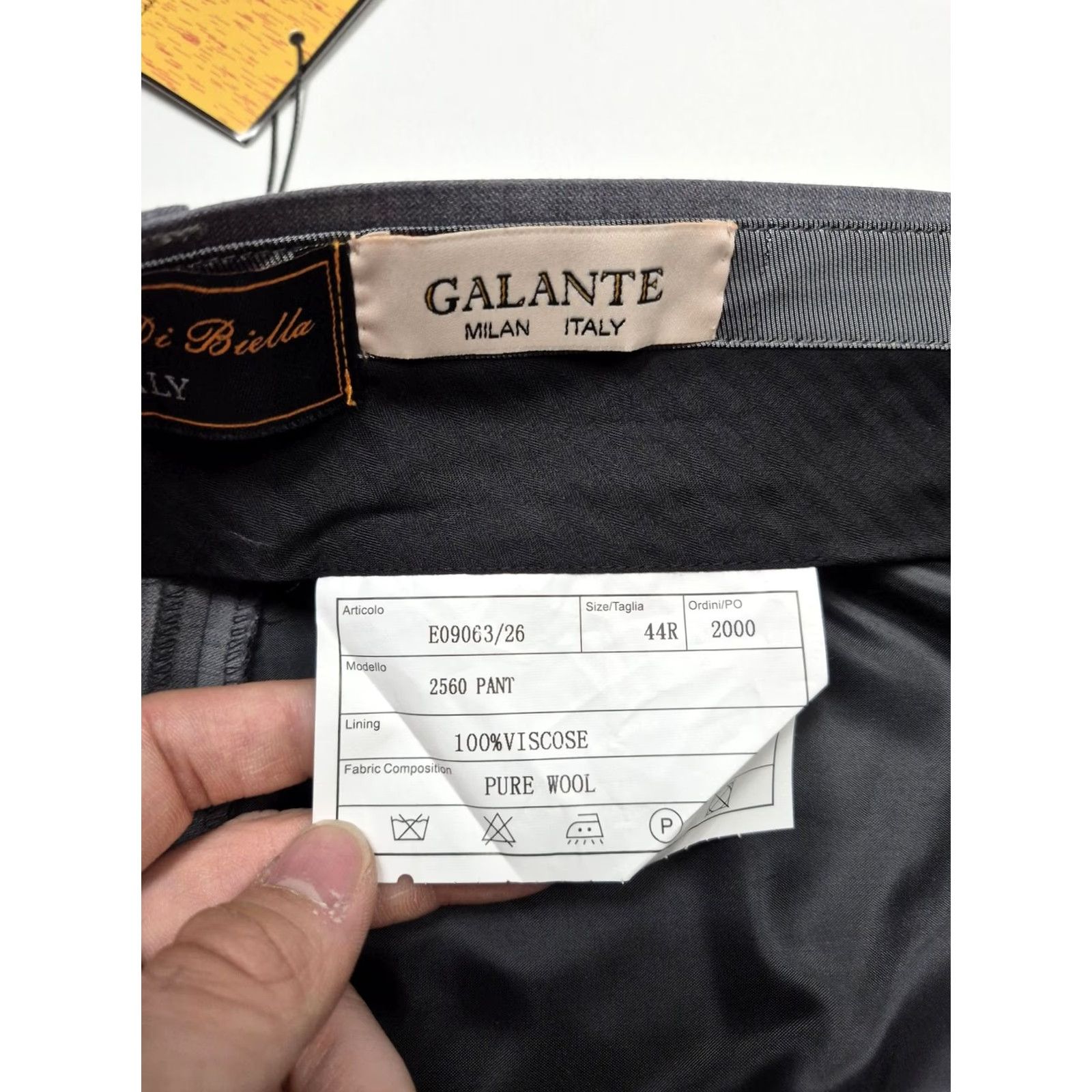 Vintage Galante Uomo Dress Pants Mens 44x36 Gray Wool Flat Front Unhemmed Italy NWT Size US 44 / EU 60 - 5 Thumbnail