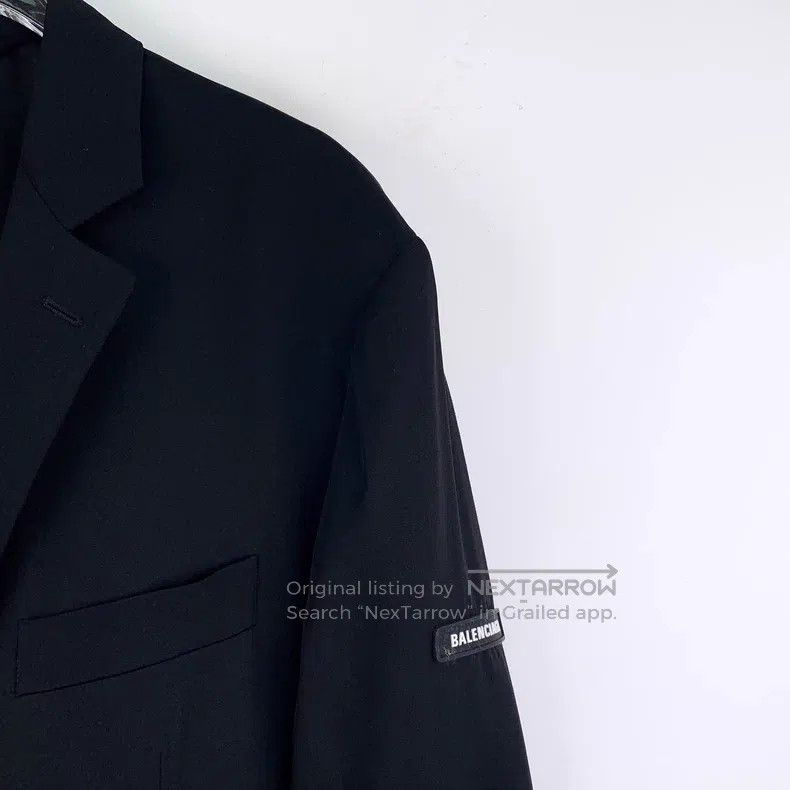 Balenciaga Balenciaga Black logo badge lapel single-breasted long-sle Size XS / US 0-2 / IT 36-38 - 3 Thumbnail