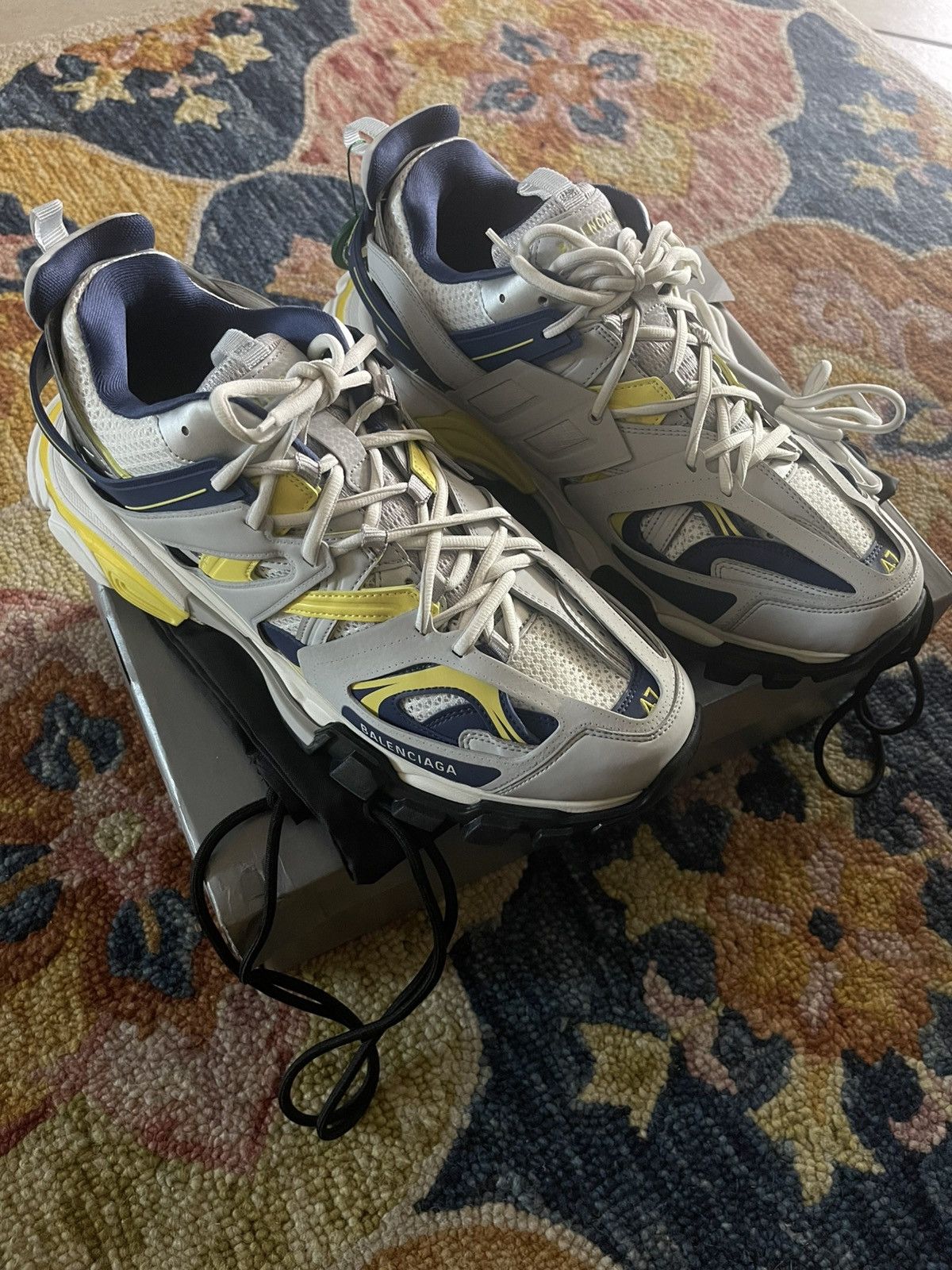Balenciaga Balenciaga Track Sneakers Navy Yellow Grey Size 47EU / US 14 Size US 14 / EU 47 - 1 Thumbnail