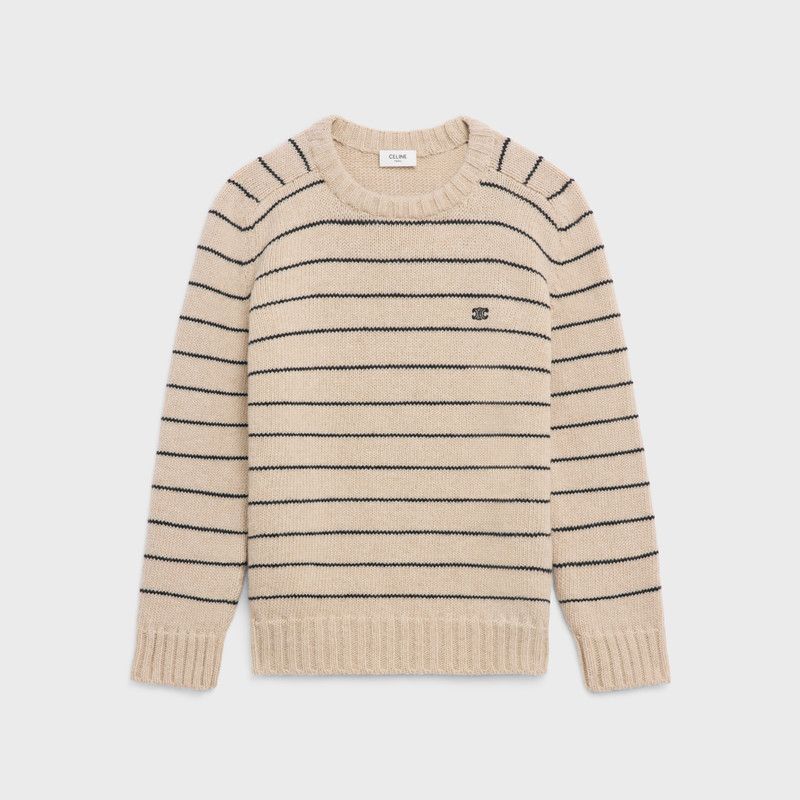 Celine o1bcso1str0126 2AE4F896T Triomphe Crewneck Sweater Size US M / EU 48-50 / 2 - 1 Thumbnail