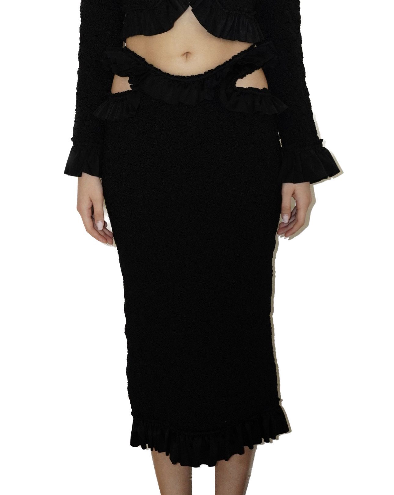 Alexander Wang Black smocked skirt - Alexander Wang Size 26" / US 2 / IT 38 - 1 Thumbnail