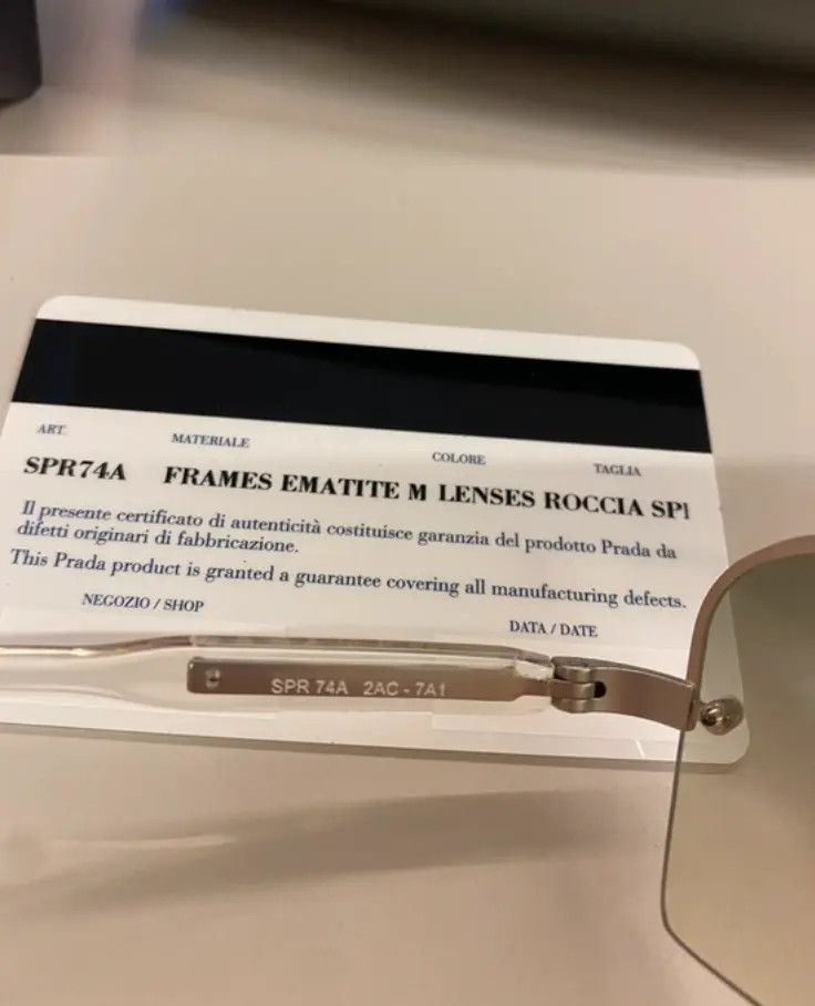 Prada PRADA Sunglasses Rimless Sport Metal Frame Shield Wrap Size ONE SIZE - 4 Thumbnail