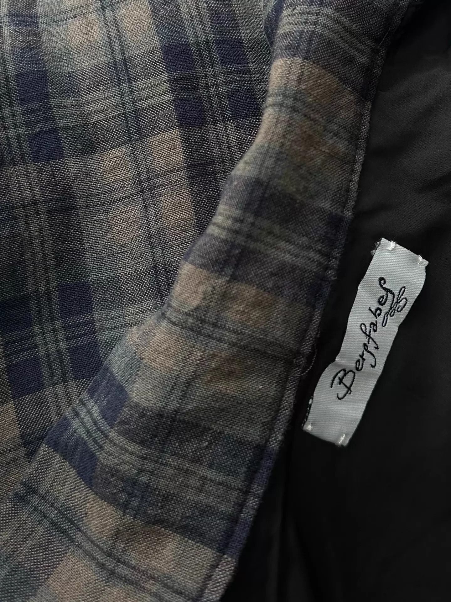 Bergfabel Bergfabel 18SS Oversize Linen Blue Grey Check Coat Size US S / EU 44-46 / 1 - 8 Thumbnail